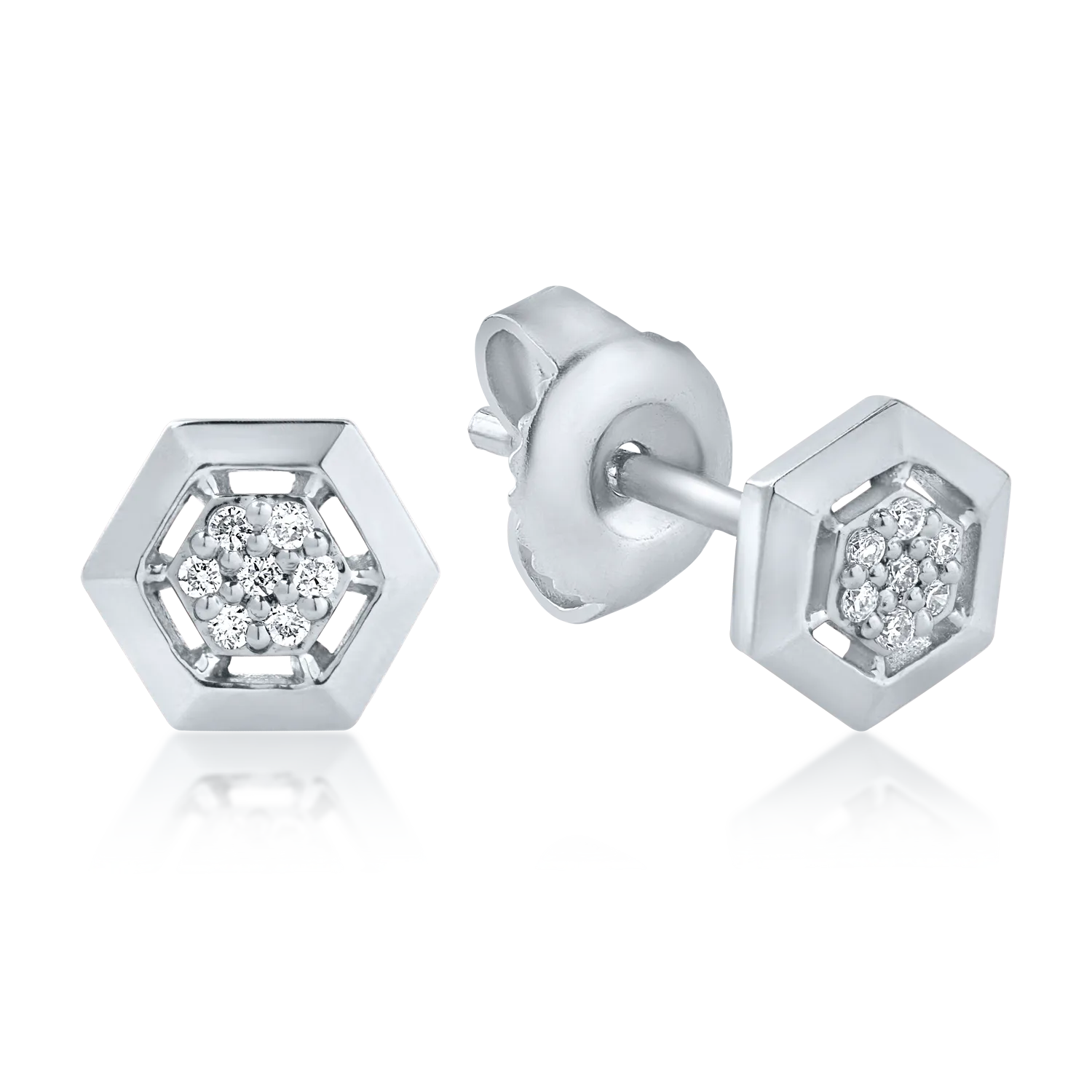 White gold earrings with 0.04ct diamonds