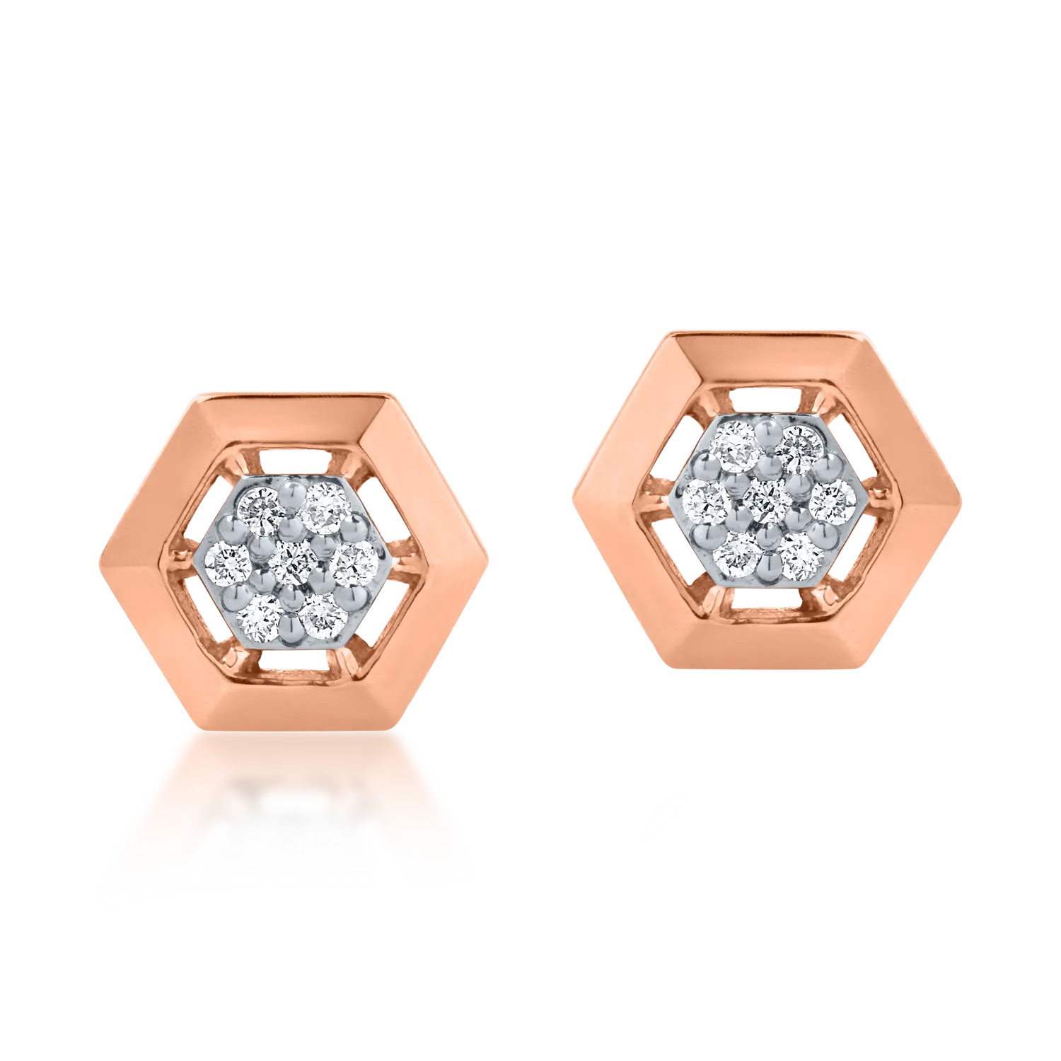 Rose gold earrings with 0.04ct diamonds-162707
