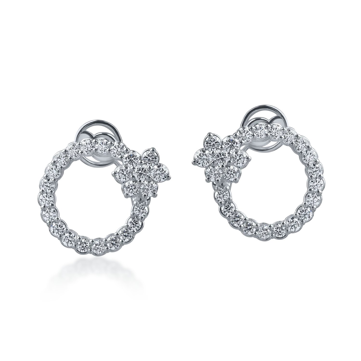 Cercei din aur alb cu diamante de 1.77ct-186137