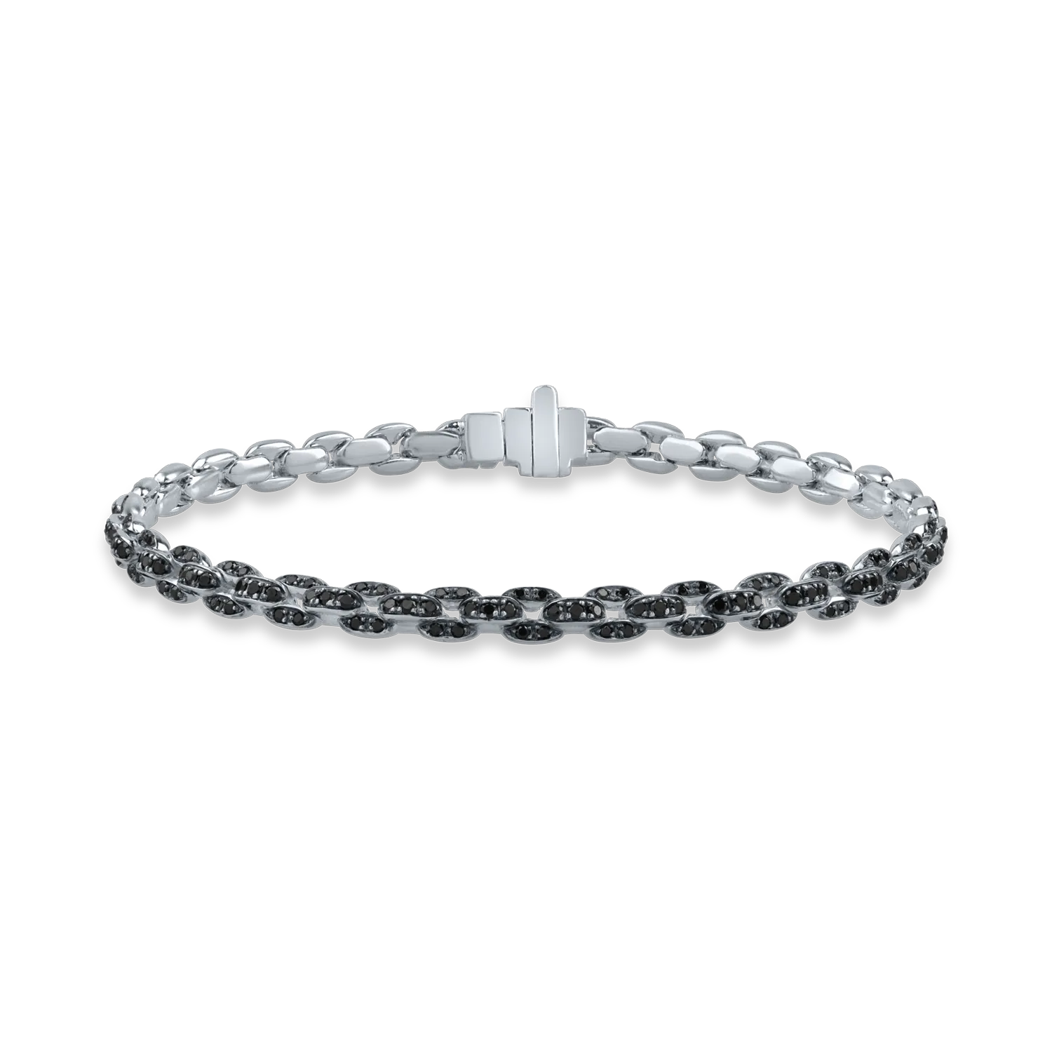 White gold bracelet with 1.26ct black diamonds