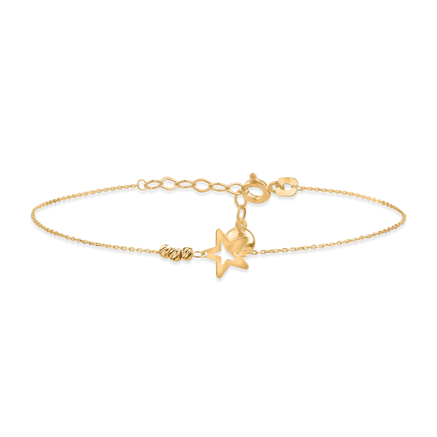 Yellow gold star bracelet