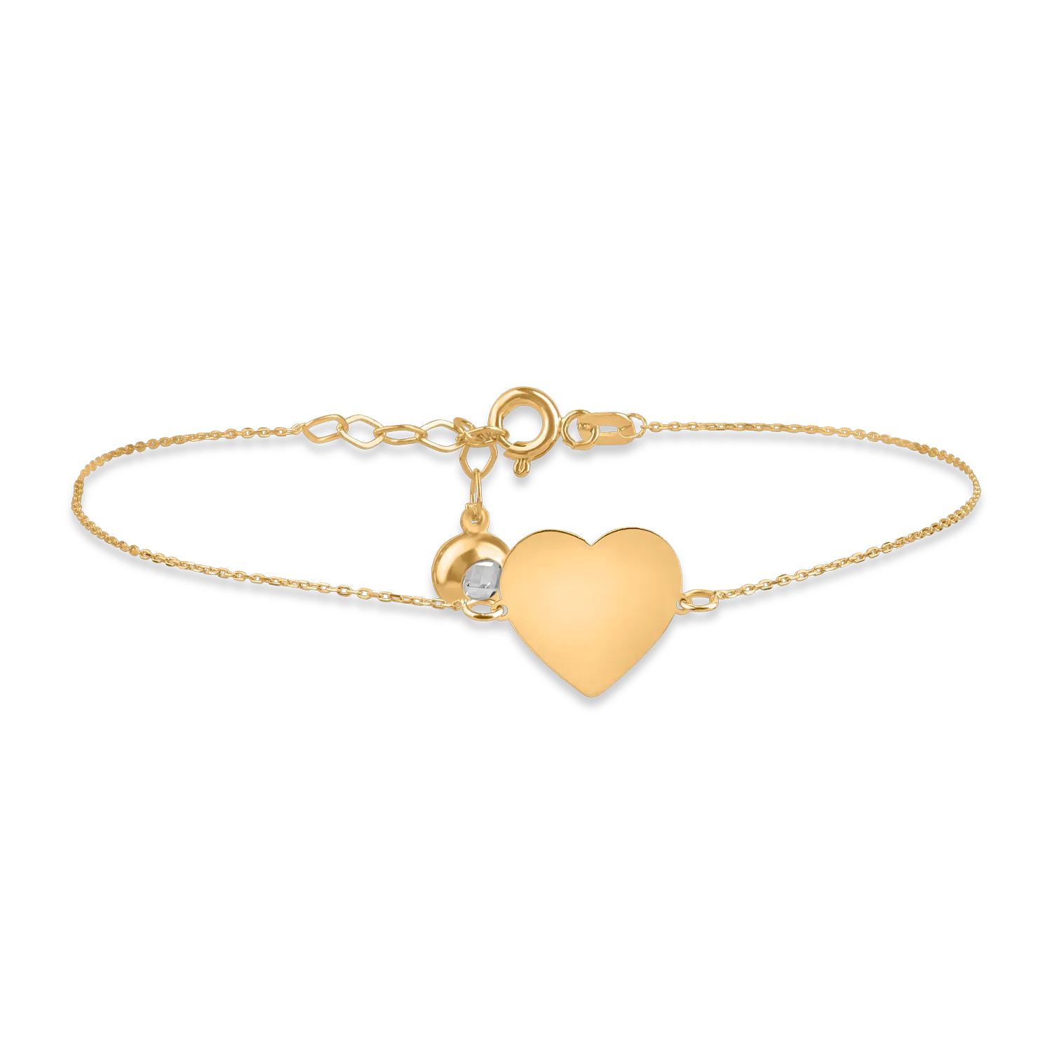 Yellow gold heart bracelet