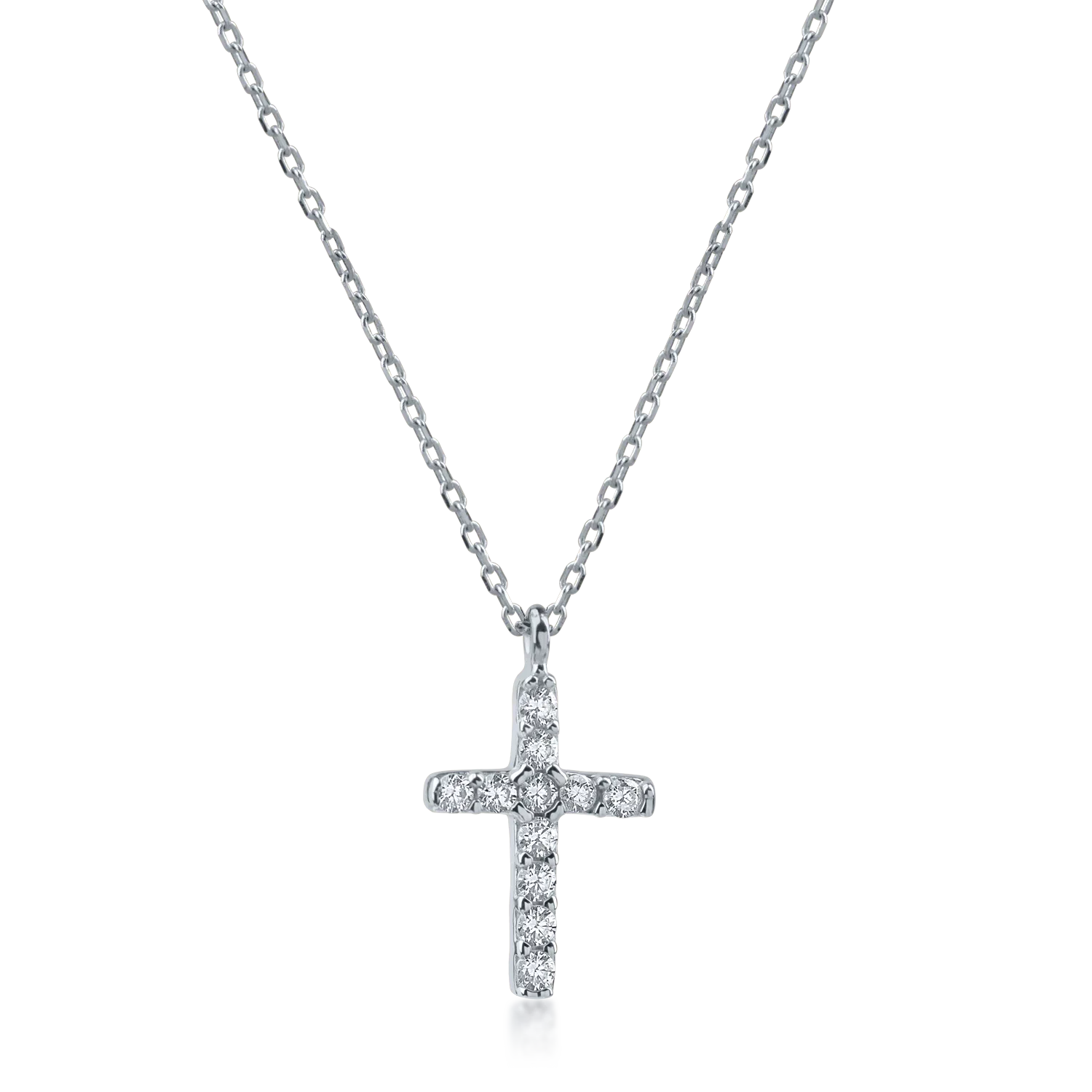 White gold cross pendant necklace
