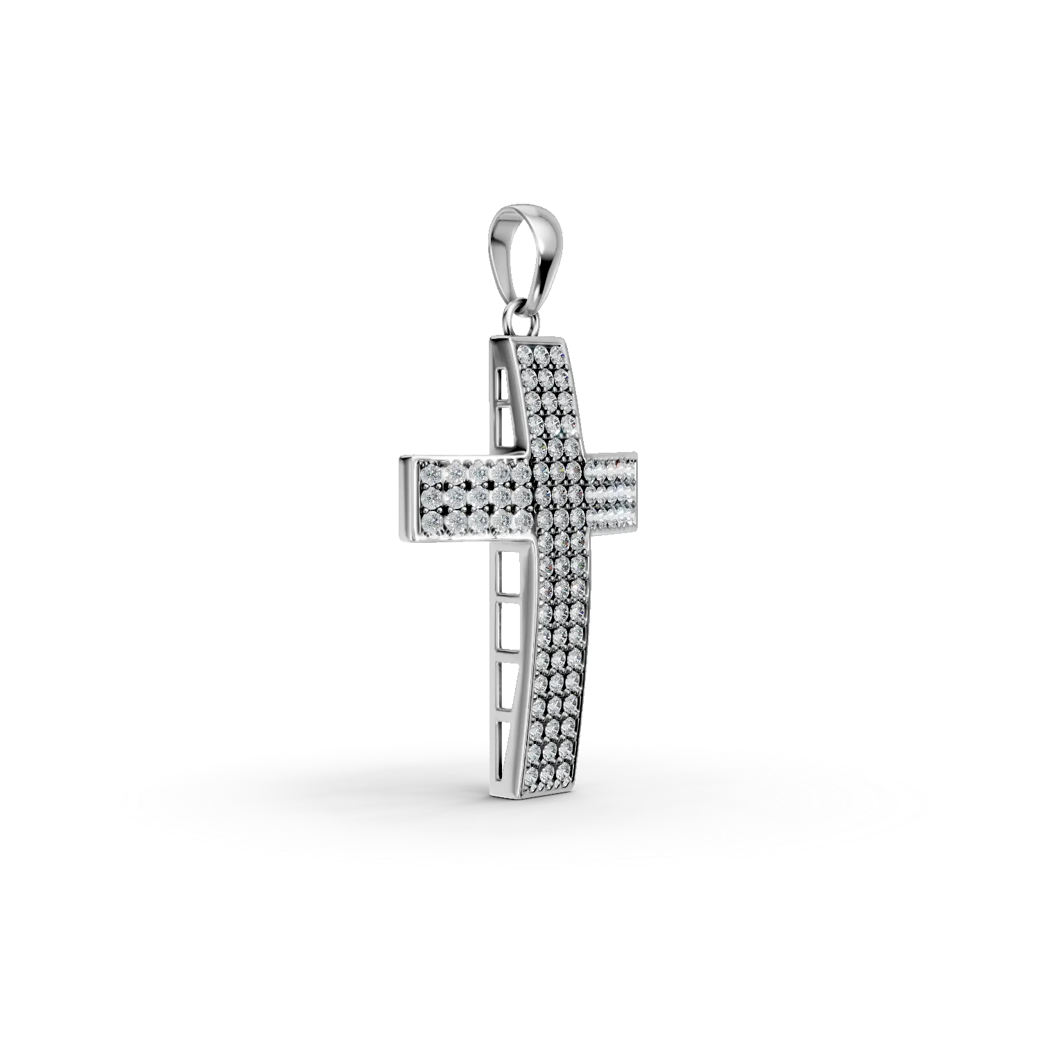 White gold cross pendant