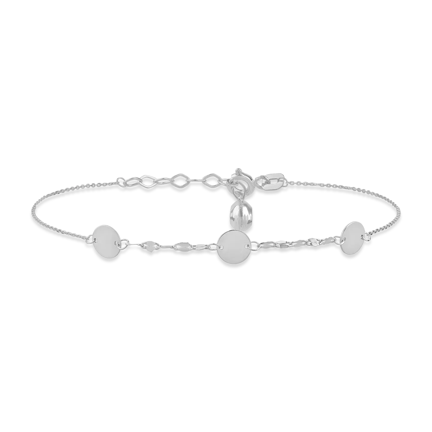 White gold coins bracelet