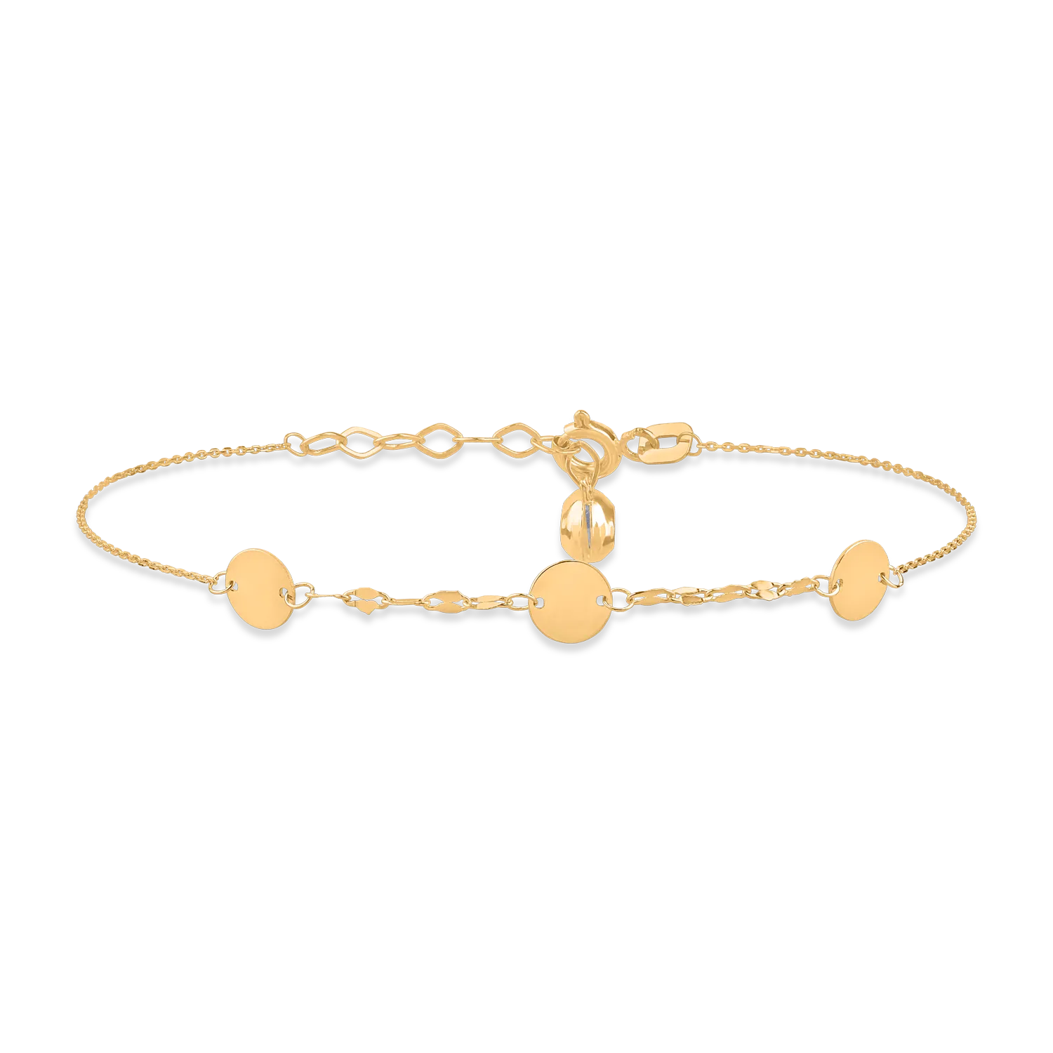 Yellow gold coins bracelet