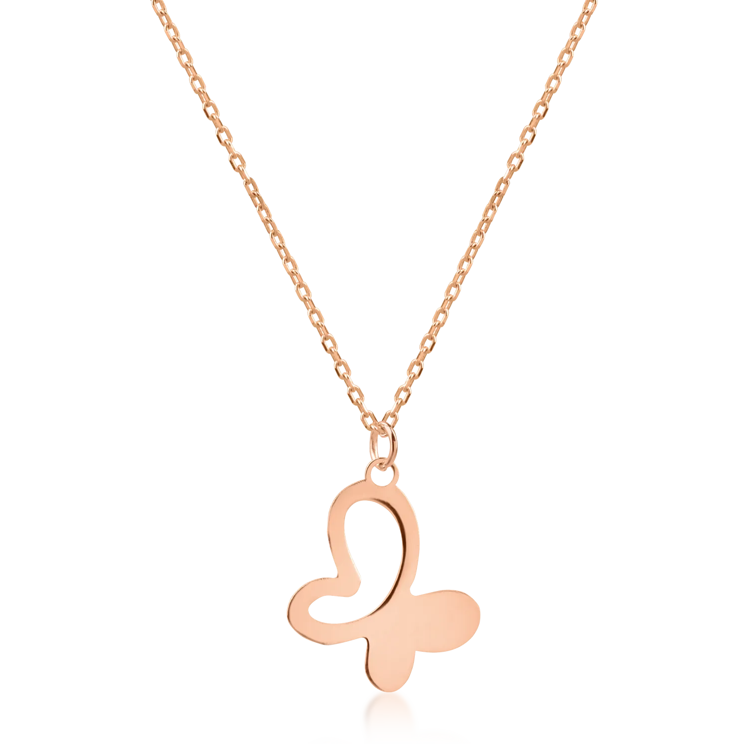 Rose gold butterfly pendant necklace