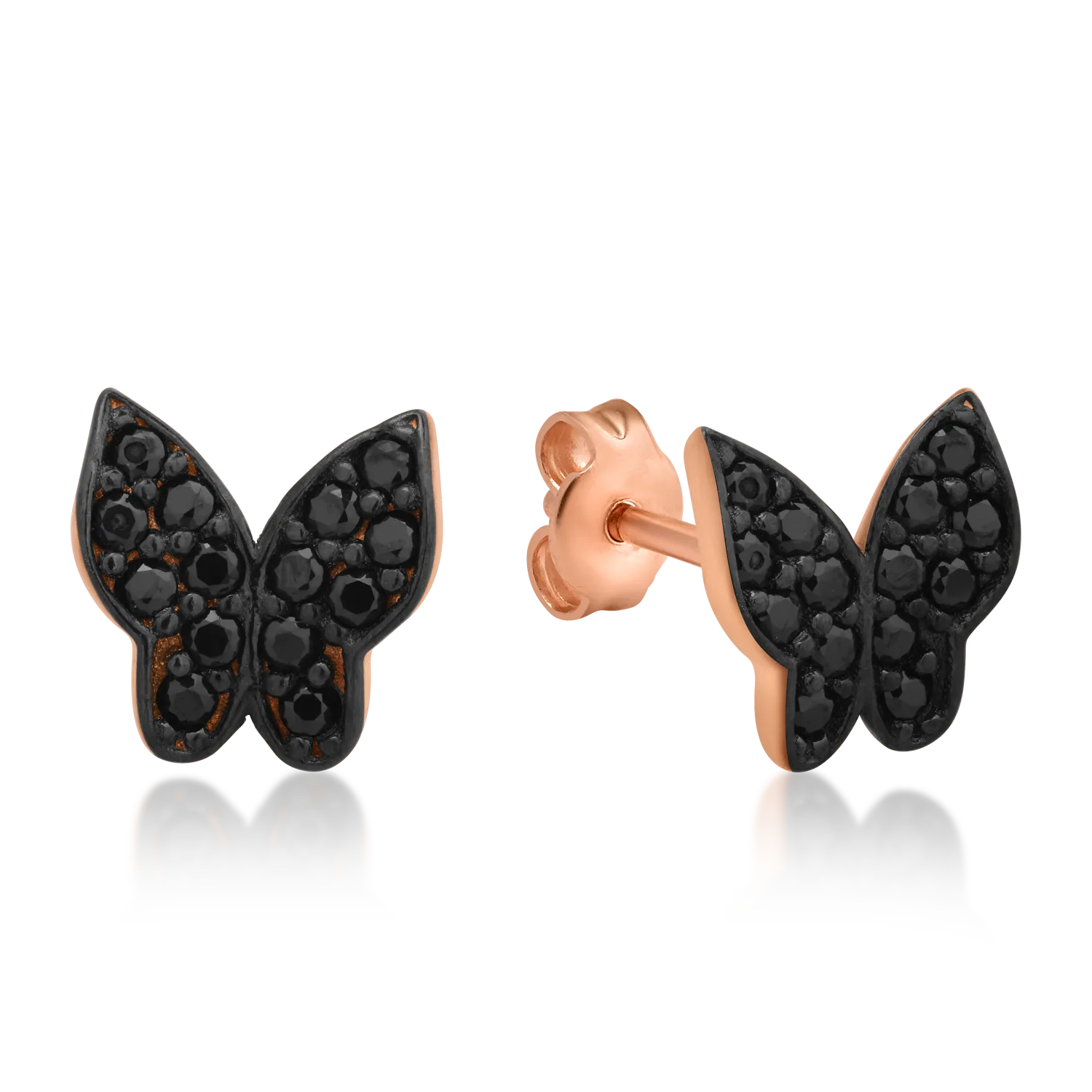 Rose gold butterfly earrings
