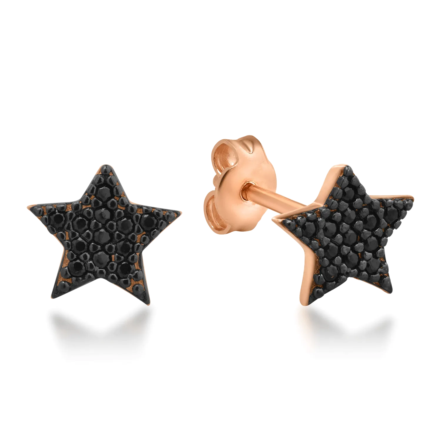 Rose gold star earrings