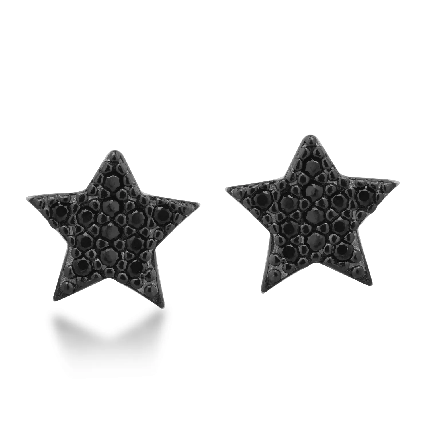 White gold star earrings