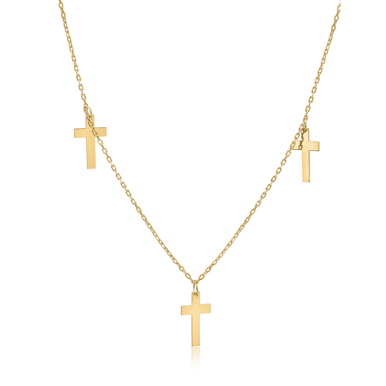 Yellow gold cross pendant necklace