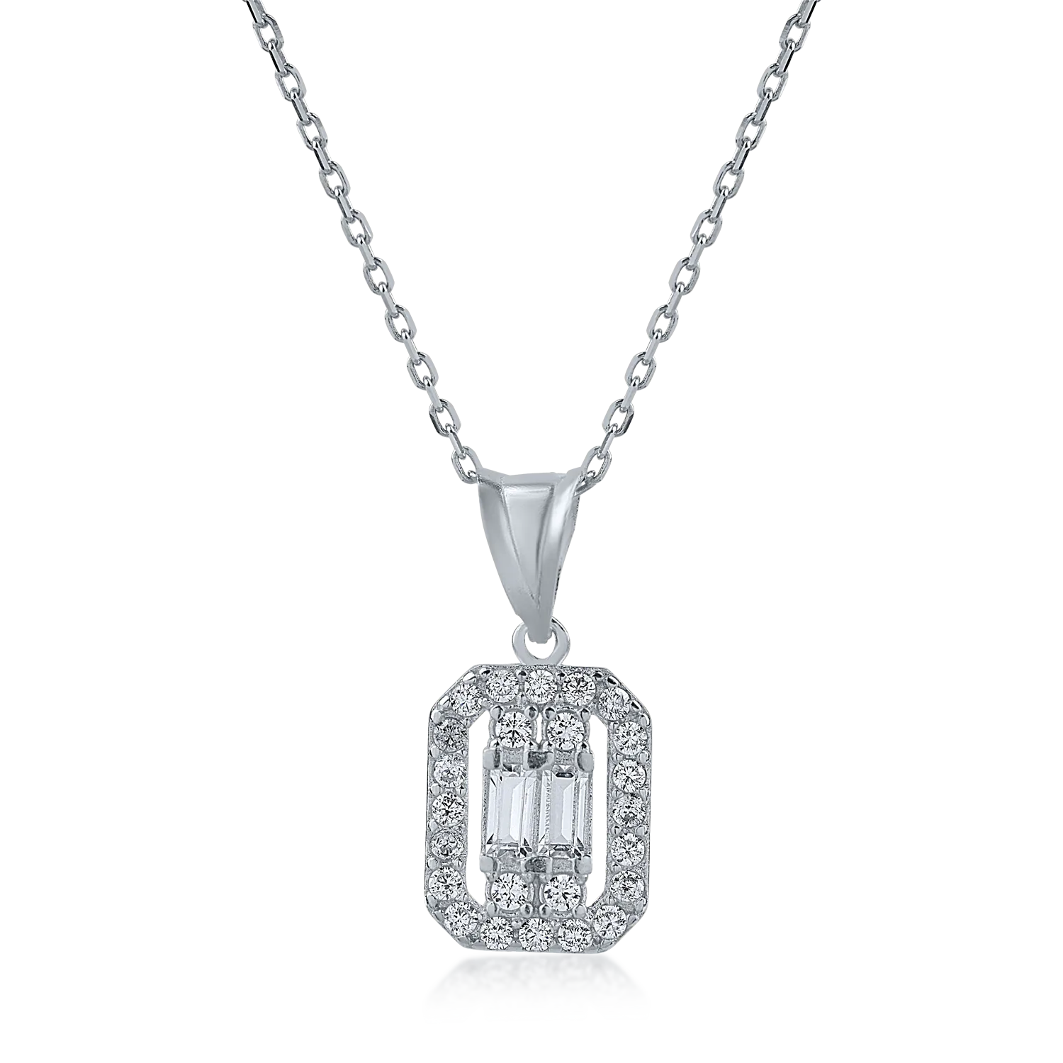 White gold pendant necklace