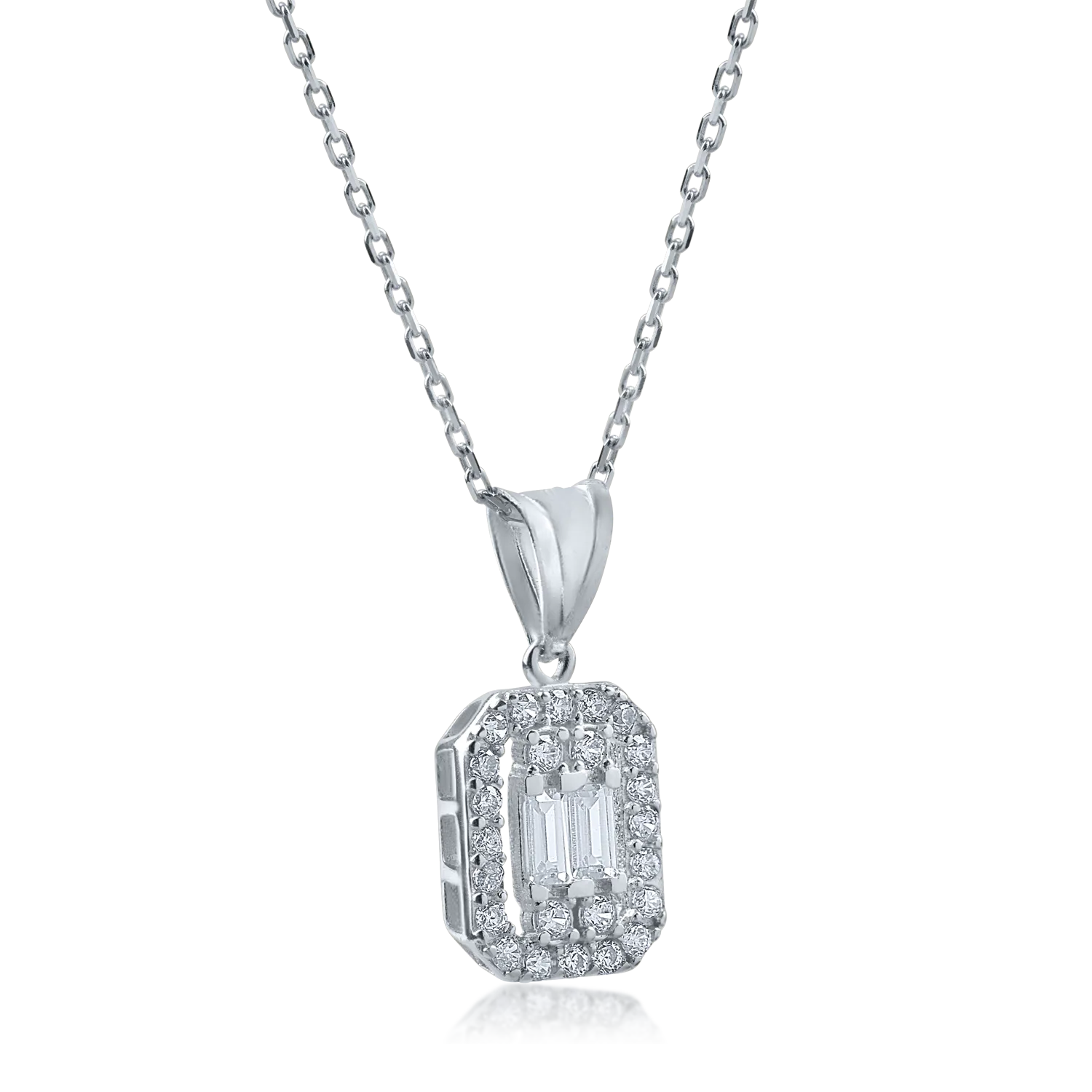 White gold pendant necklace