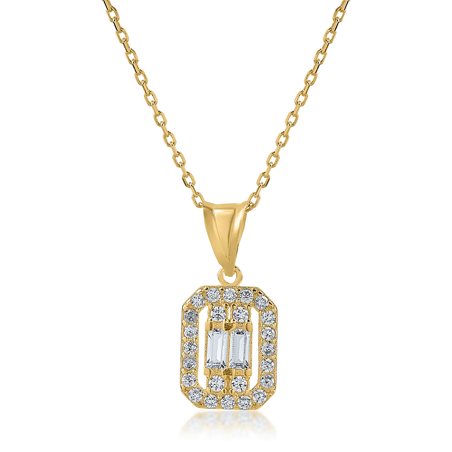 Yellow gold pendant necklace