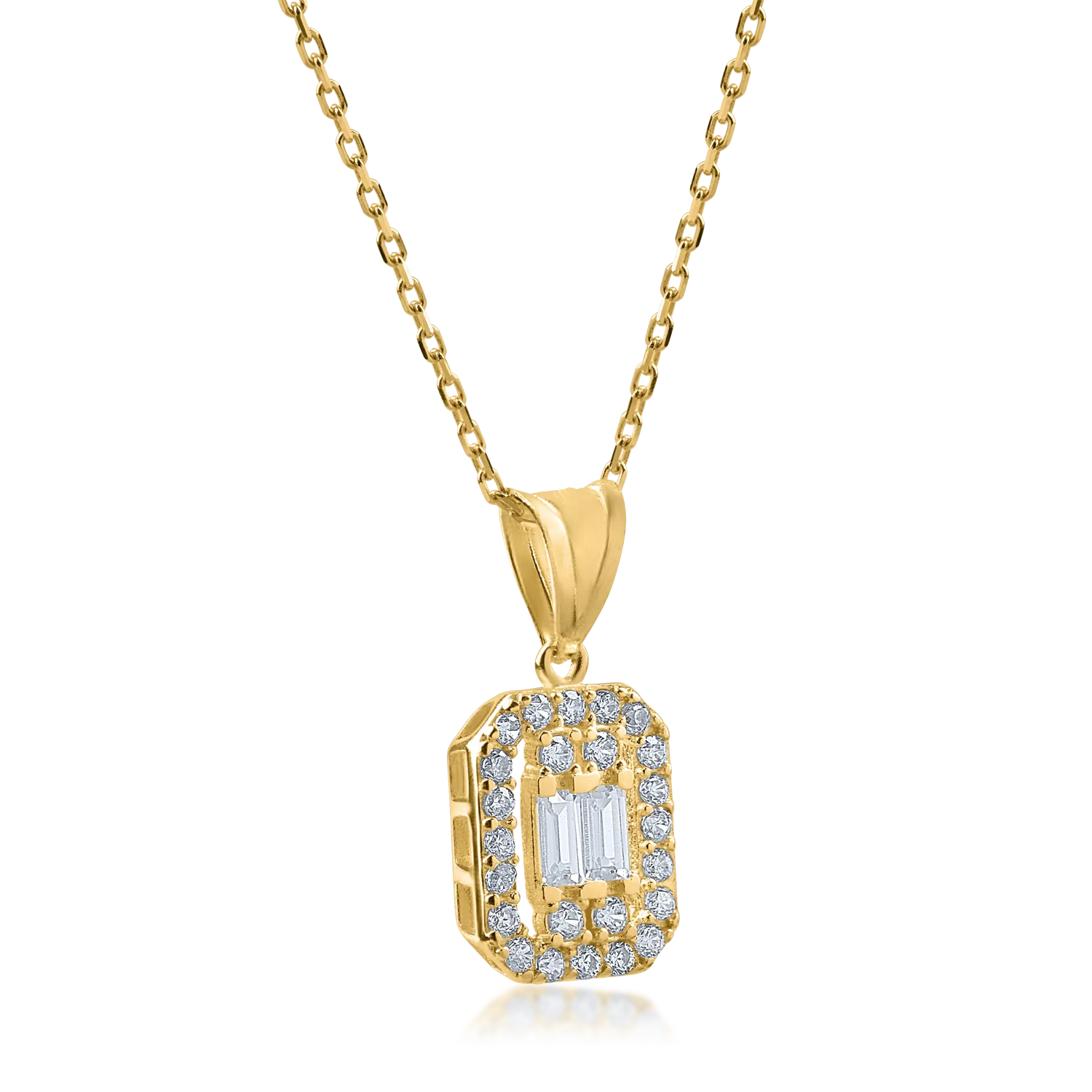 Lant cu pandantiv din aur galben