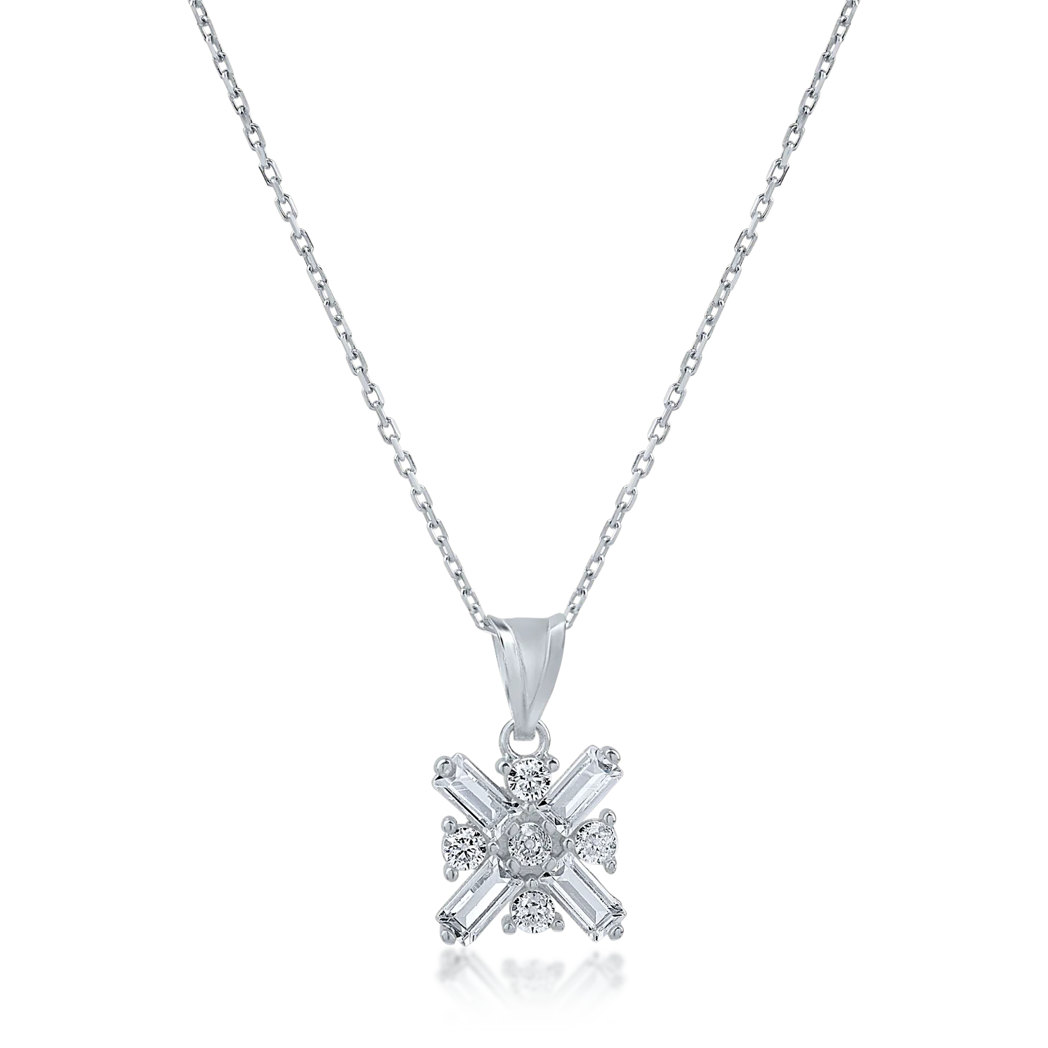 White gold pendant necklace