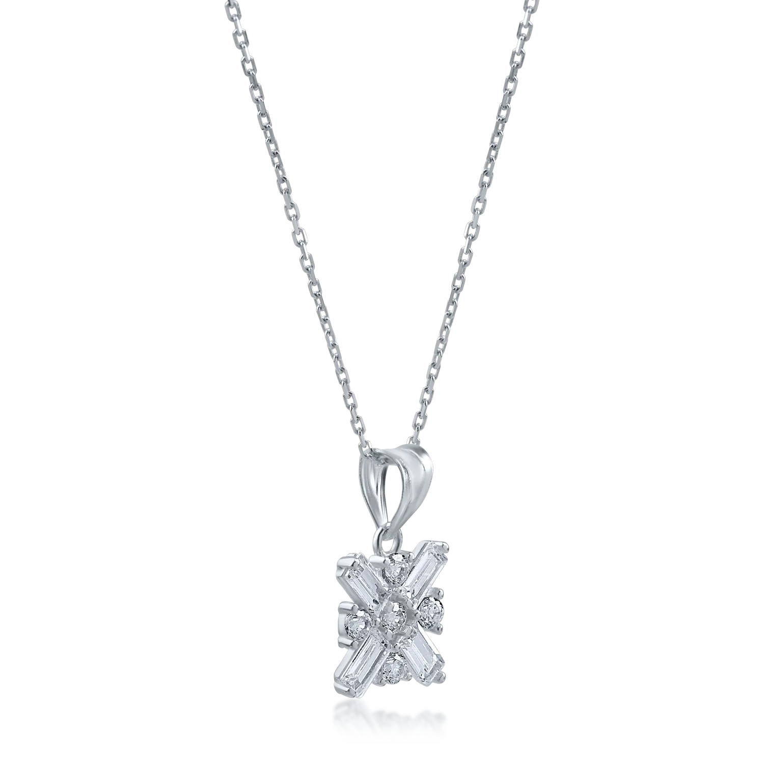 White gold pendant necklace