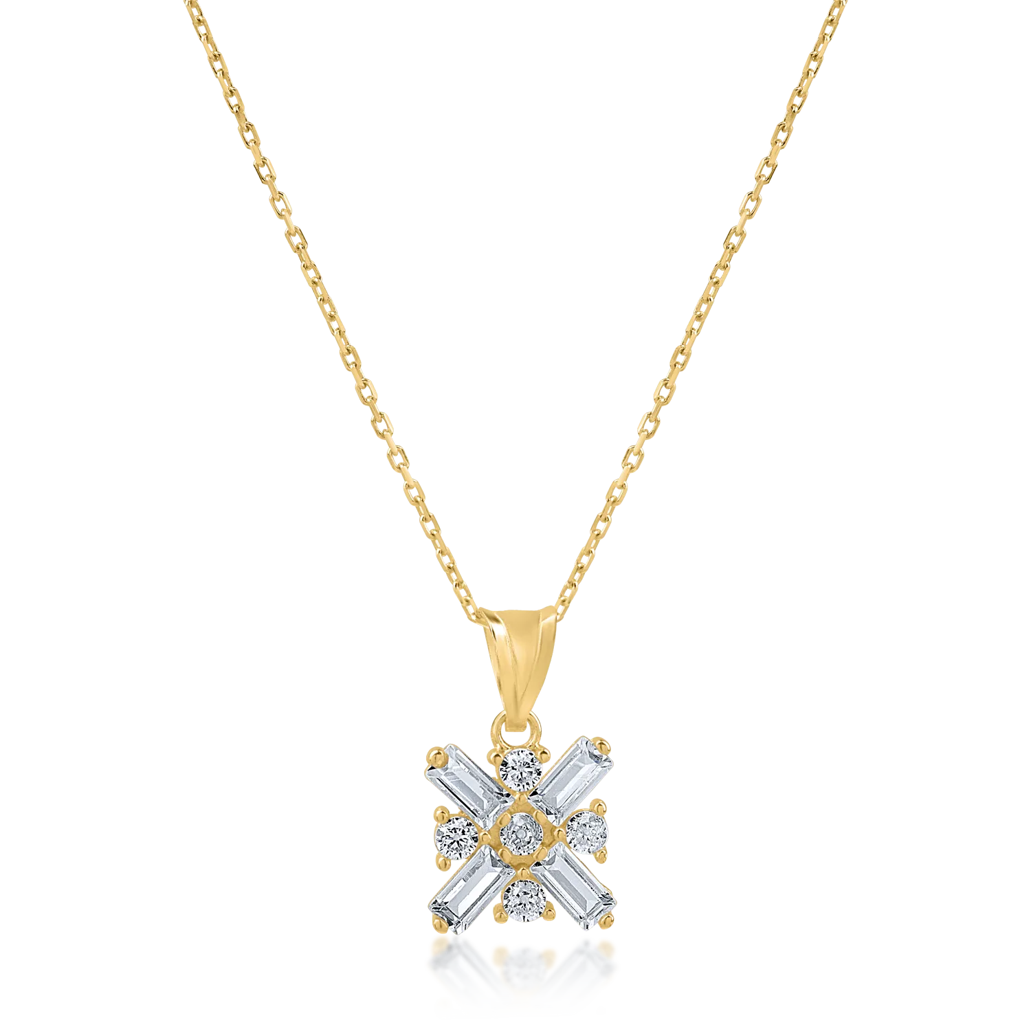 Yellow gold pendant necklace