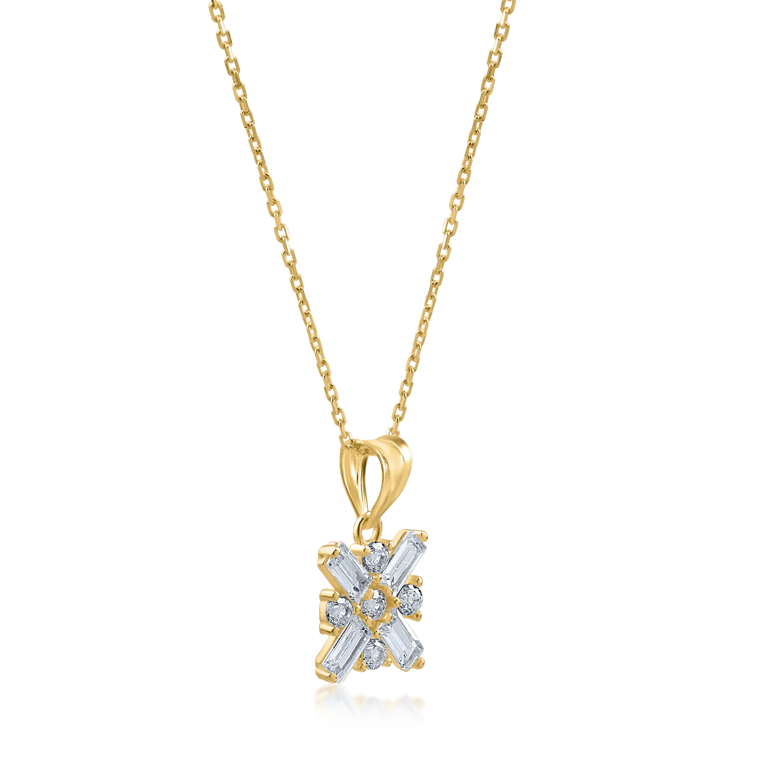 Yellow gold pendant necklace