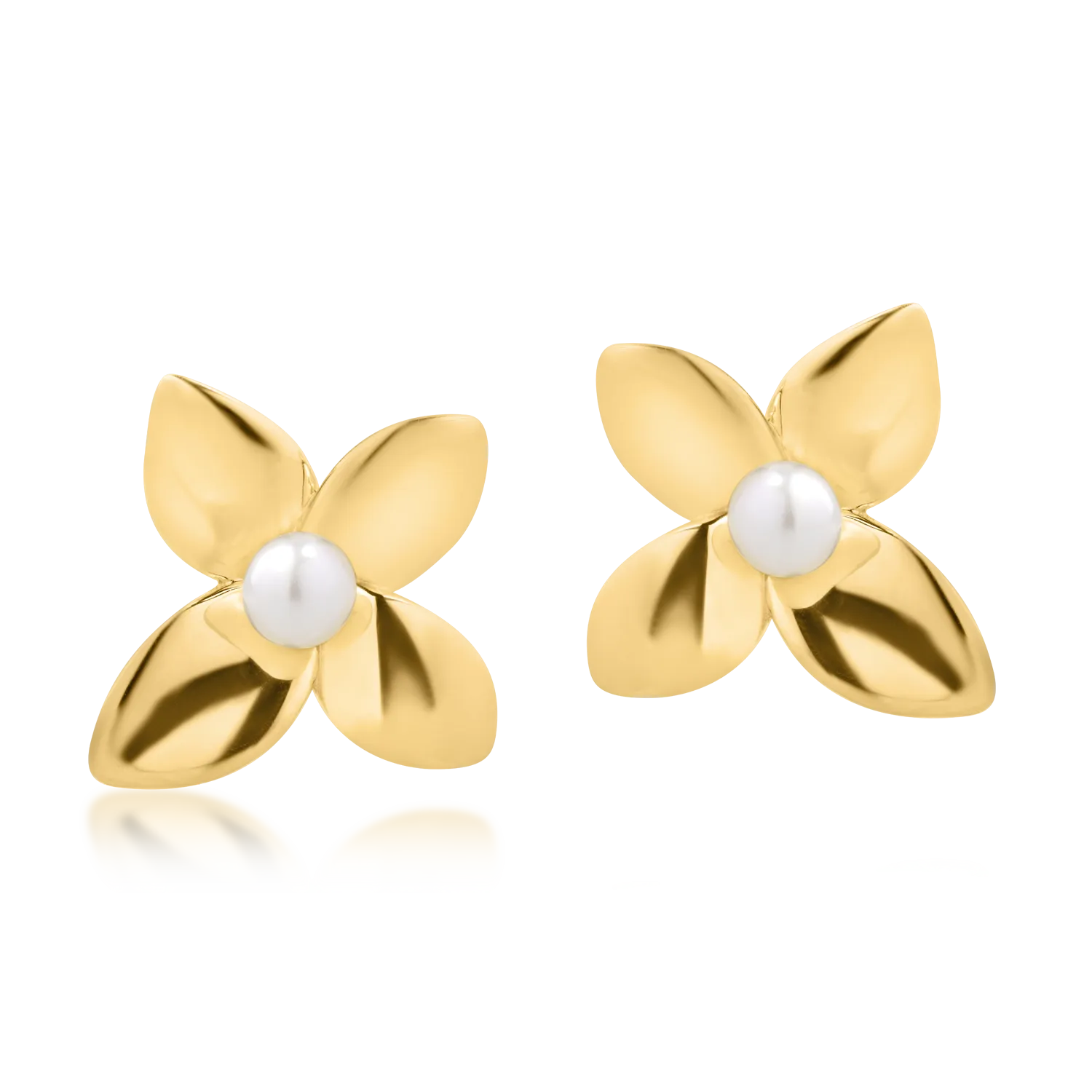 Kolczyki kwiatki z żółtego złota