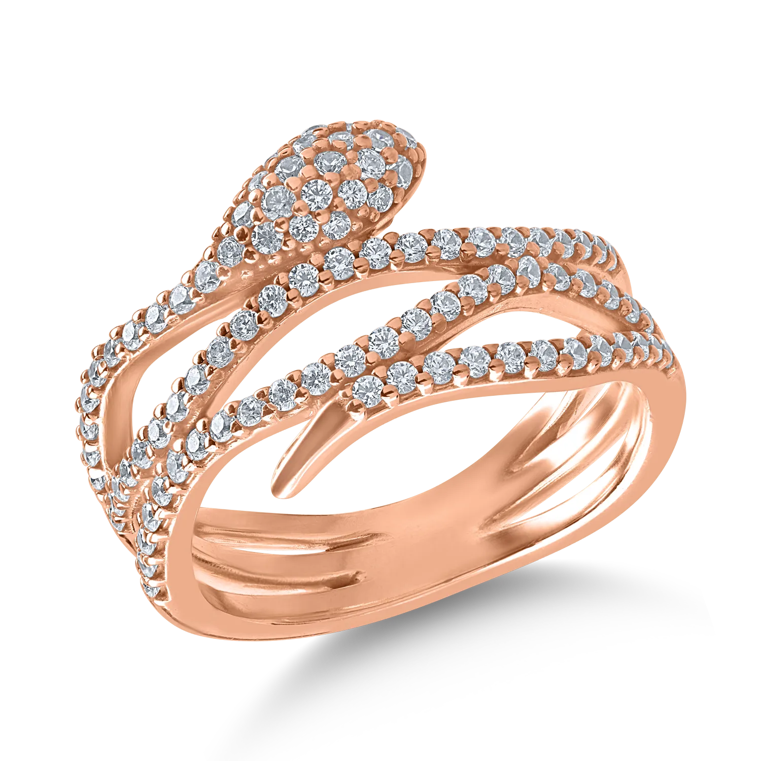 Rose gold snake ring