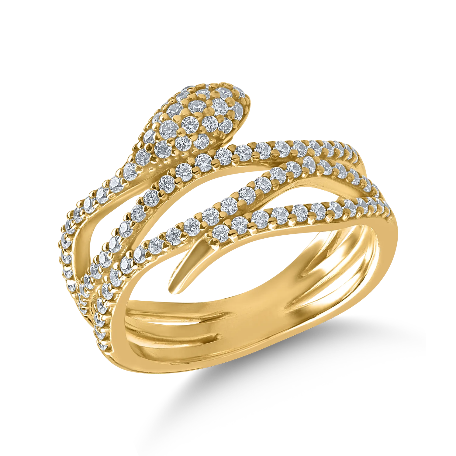 Pierścionek w kształcie węża z żółtego złota