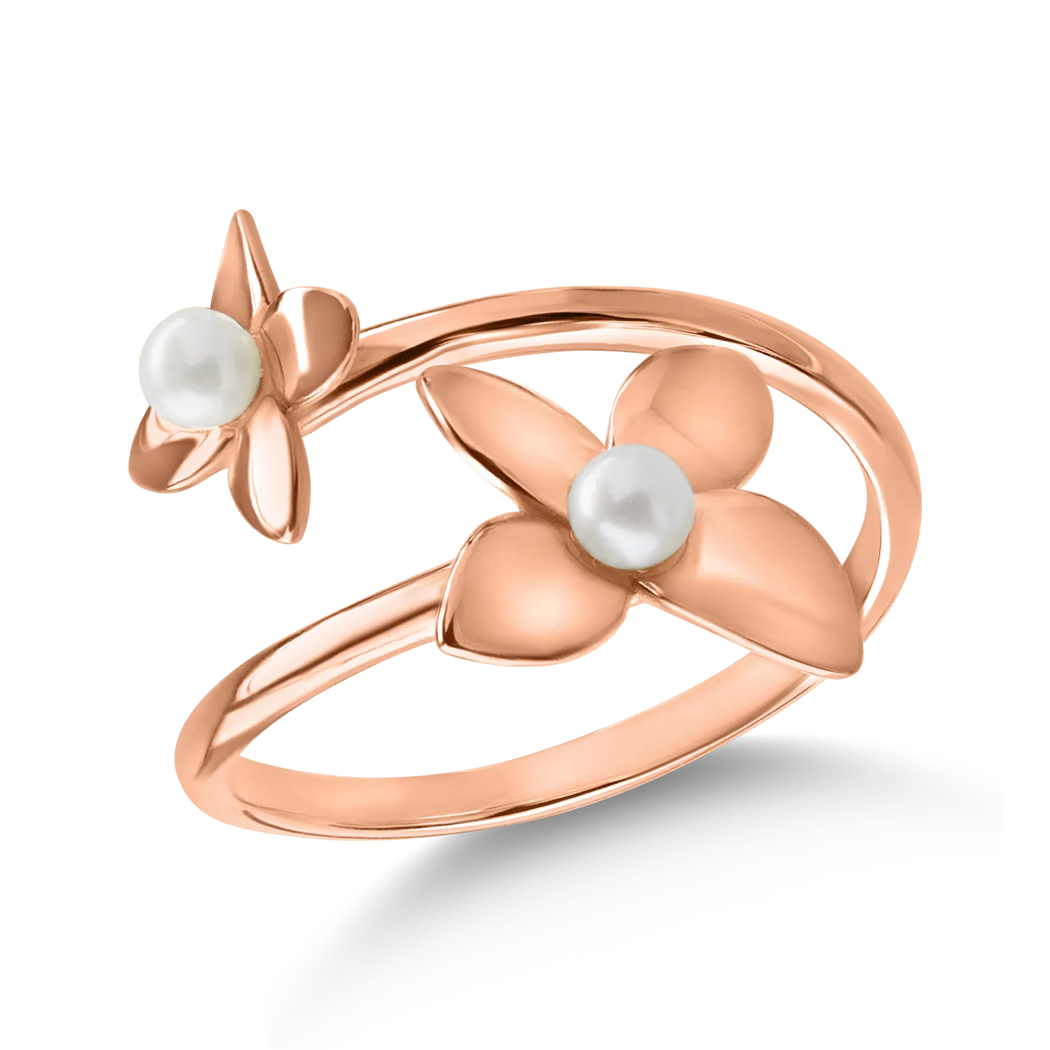 Rose gold flower ring
