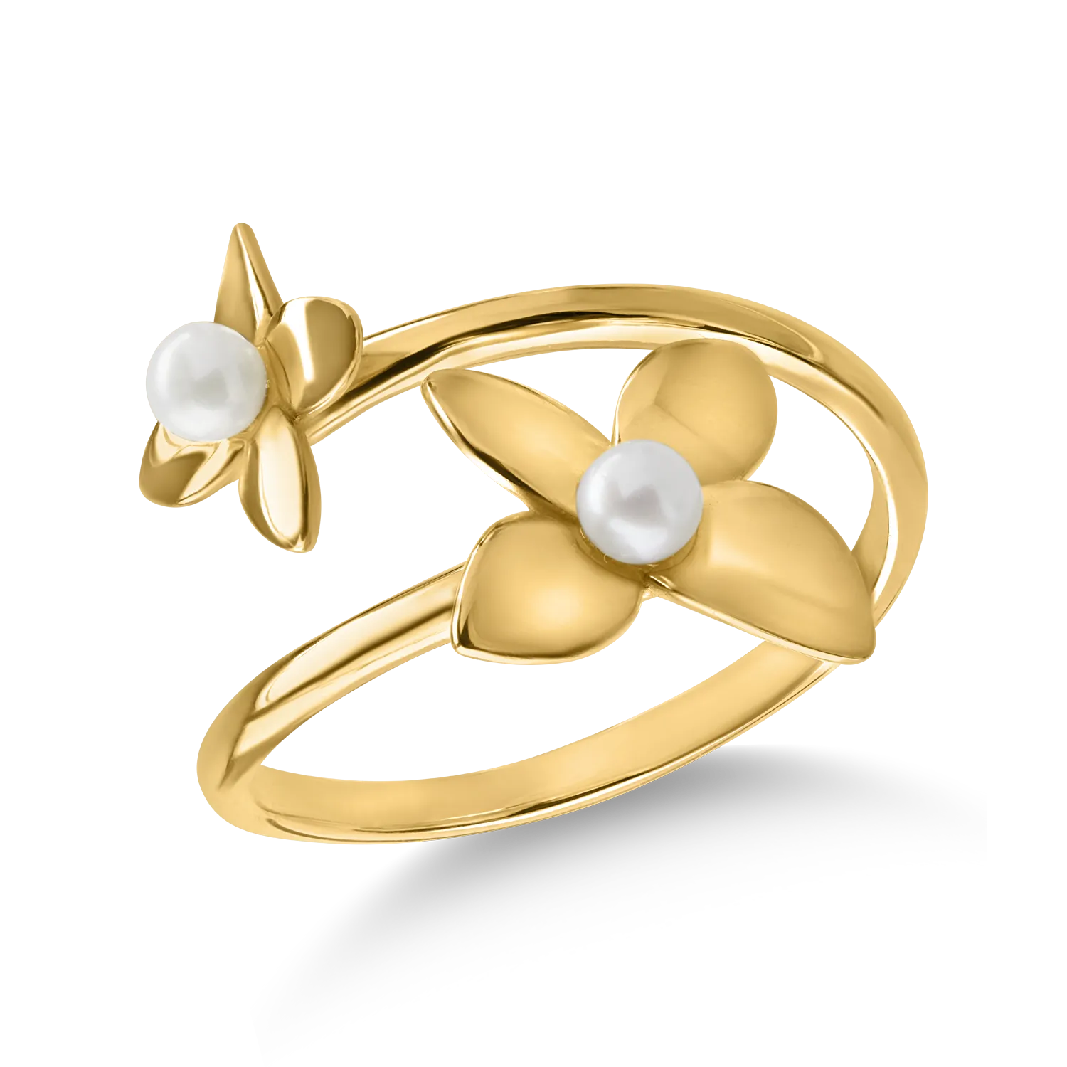 Yellow gold flower ring