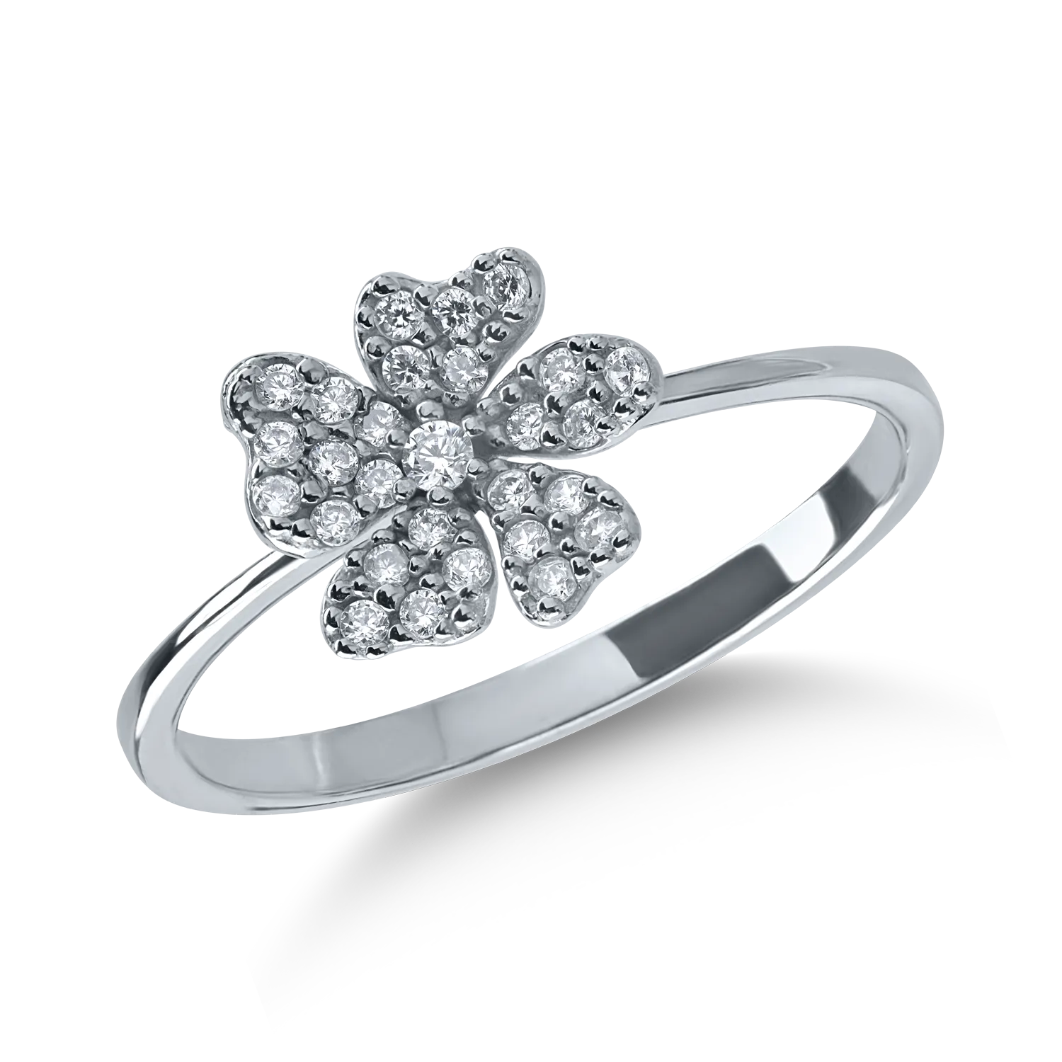 Inel cu floare din aur alb-162993