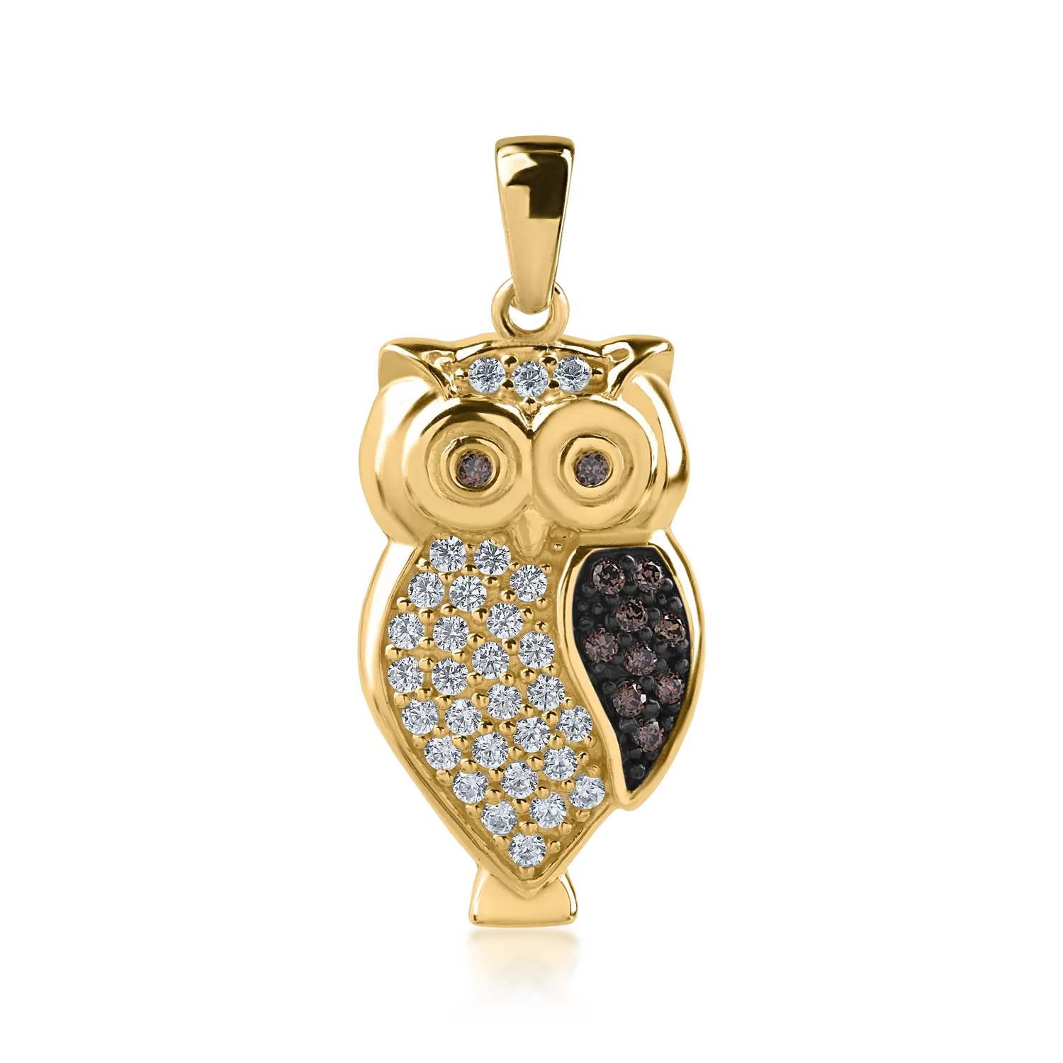 Pandantiv bufnita din aur galben