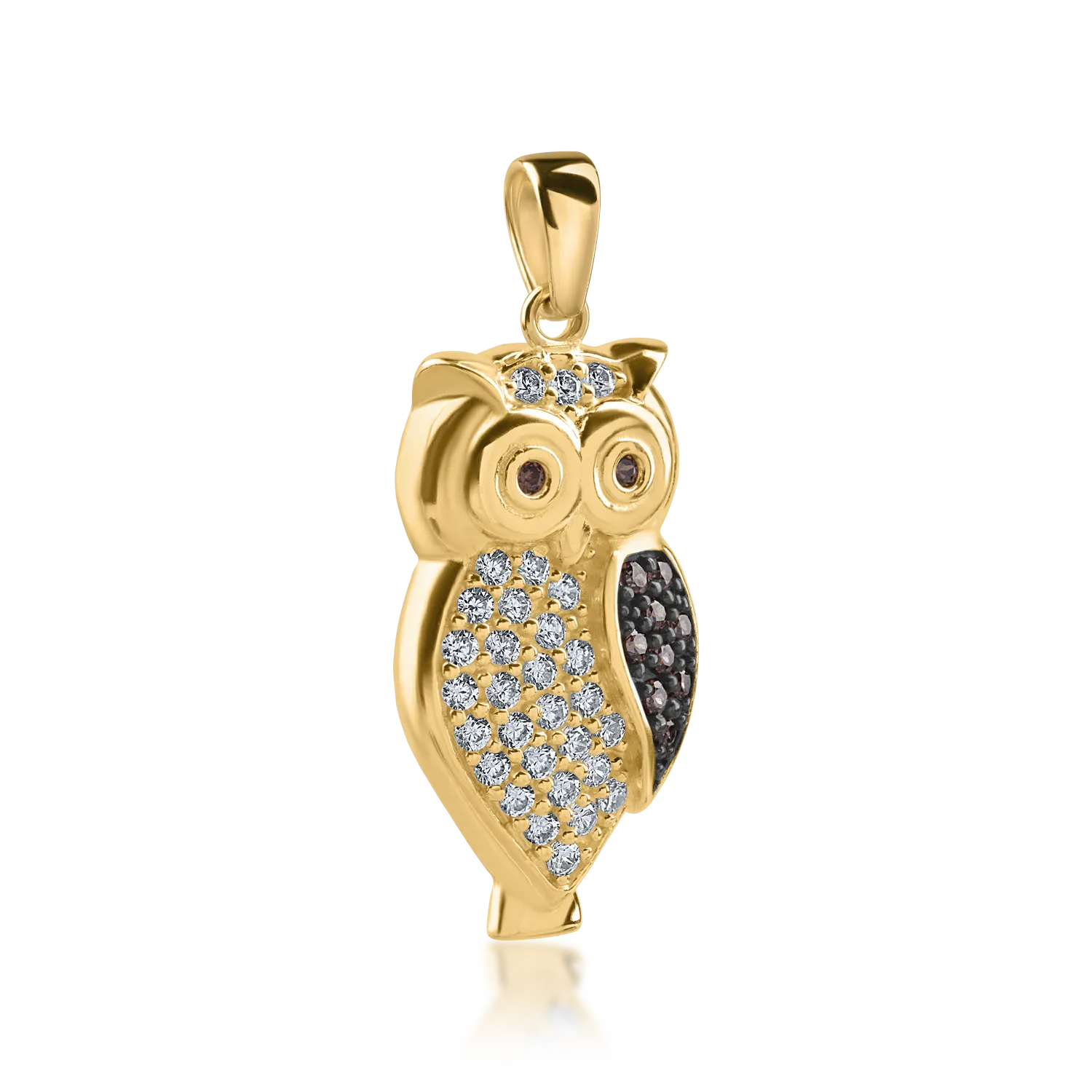 Pandantiv bufnita din aur galben