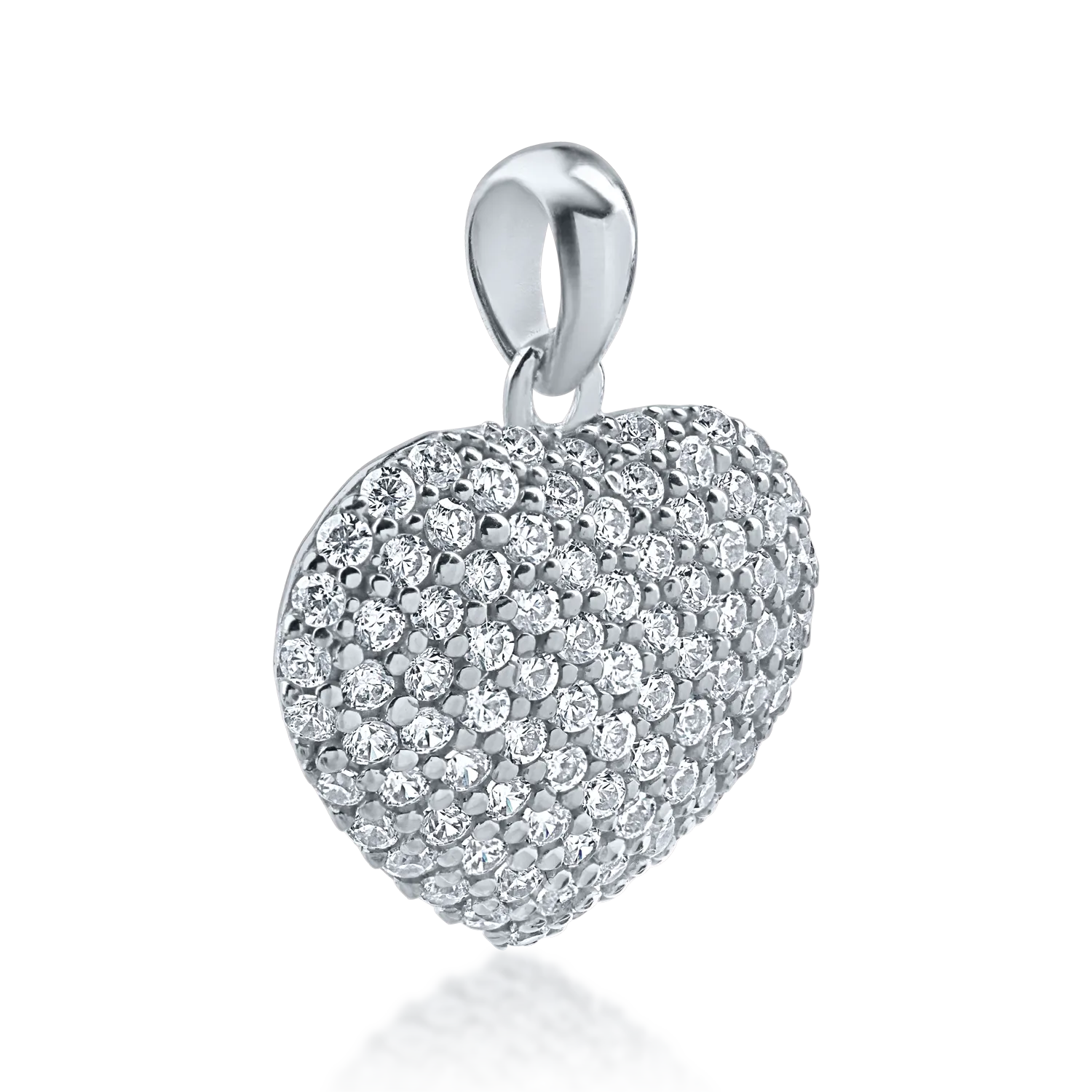 Висулка сърце от бяло злато