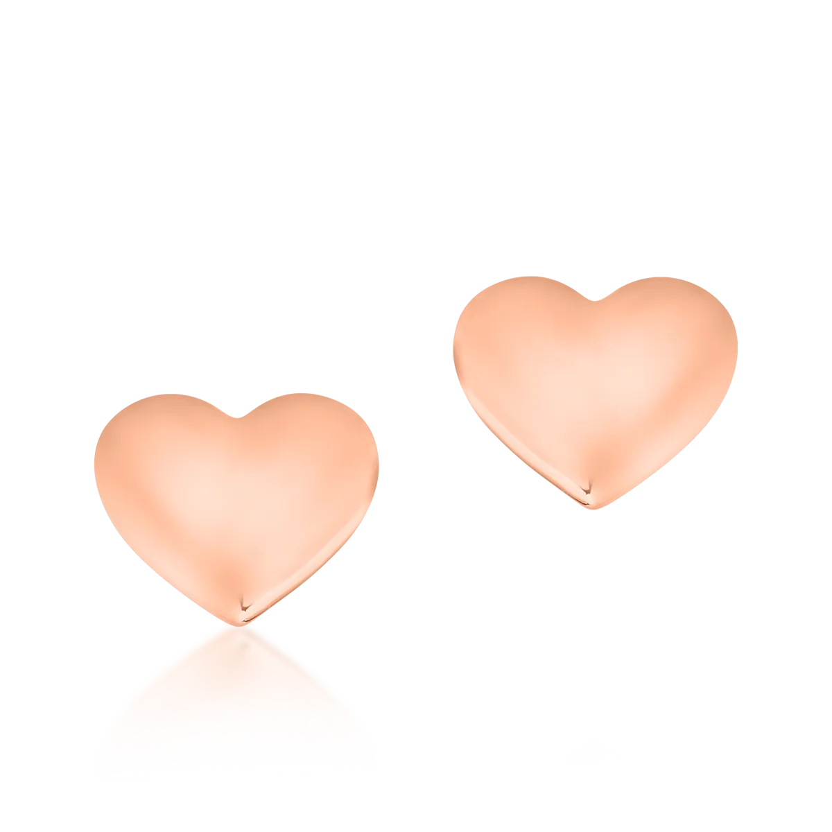 Детски обеци сърце от розово злато