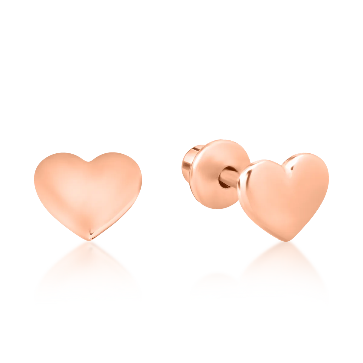 Dziecięce kolczyki w kształcie serca w kolorze różowego złota