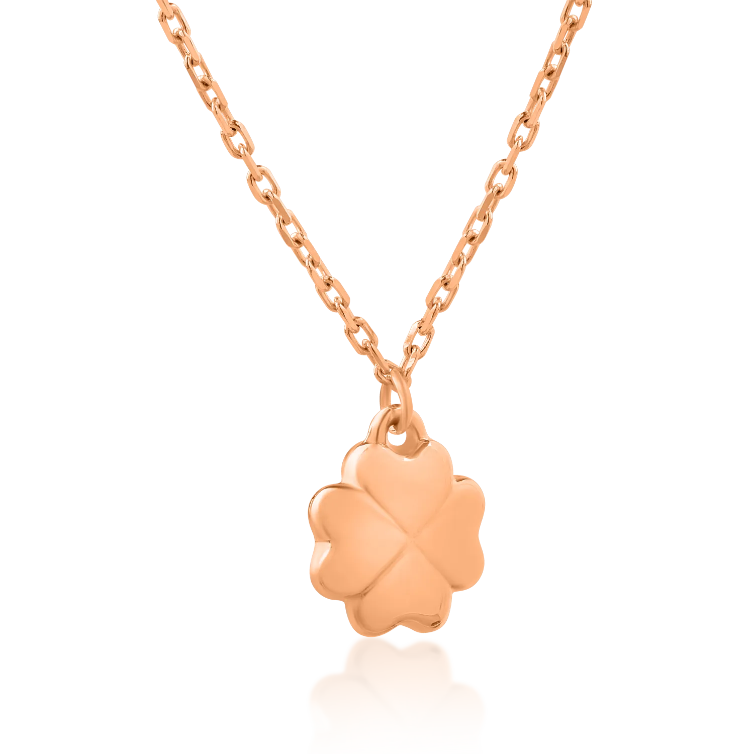 Rose gold clover pendant necklace