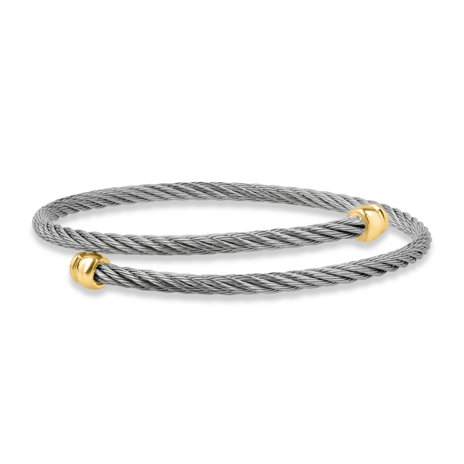 Steel and yellow gold men's bracelet