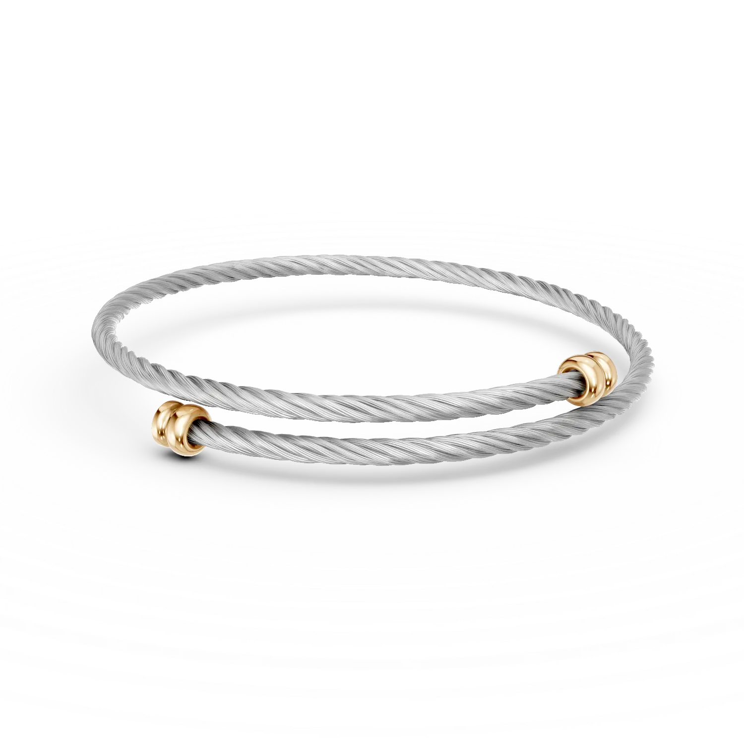 Steel and yellow gold men's bracelet