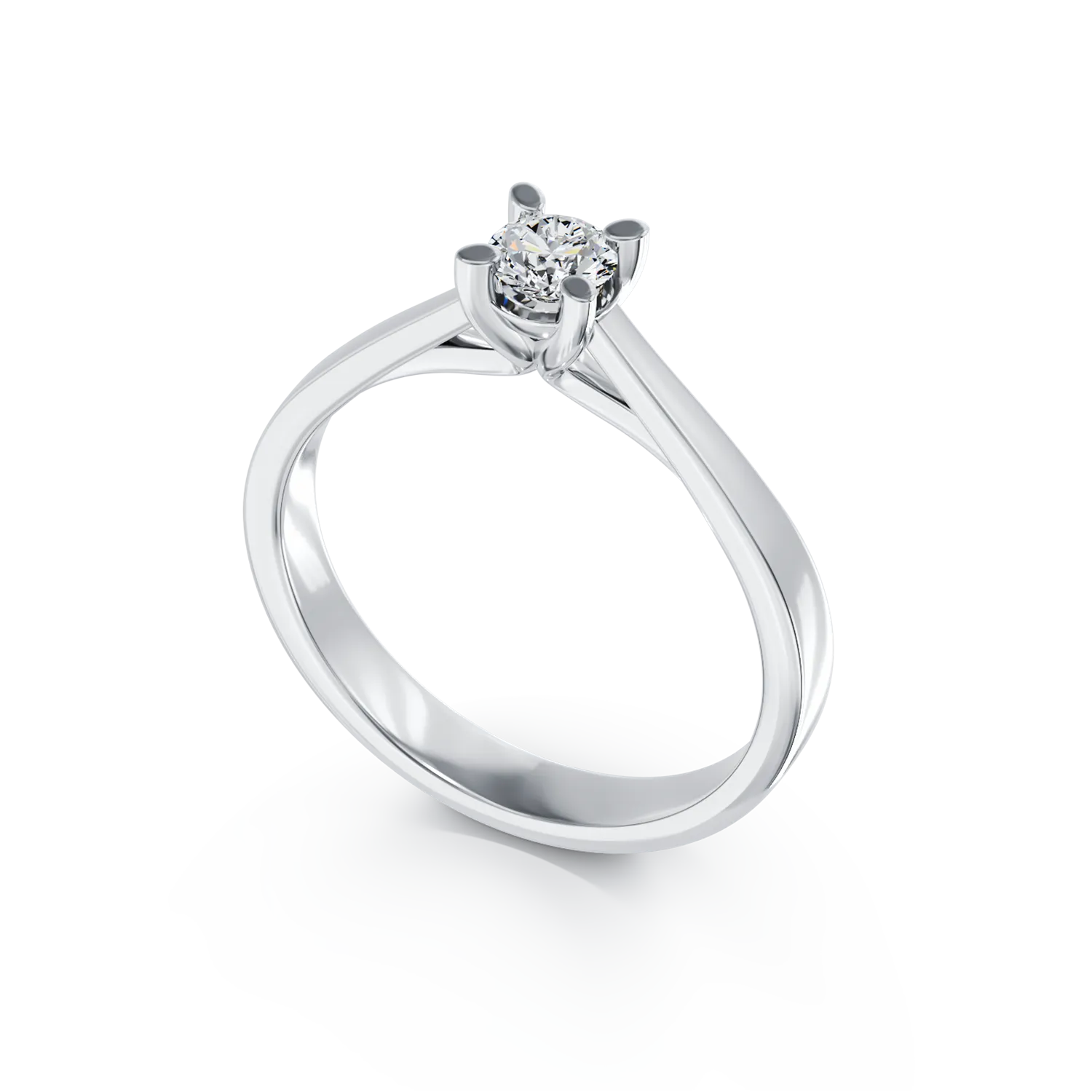 White gold engagement ring with 0.2ct solitaire diamond