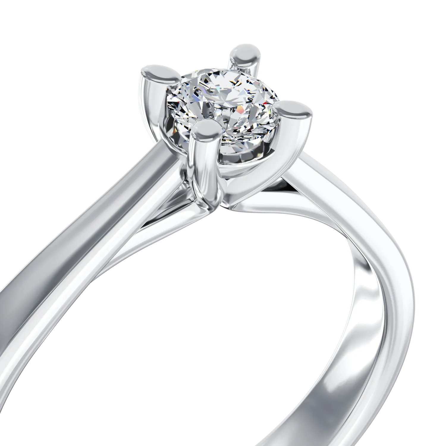 White gold engagement ring with 0.2ct solitaire diamond