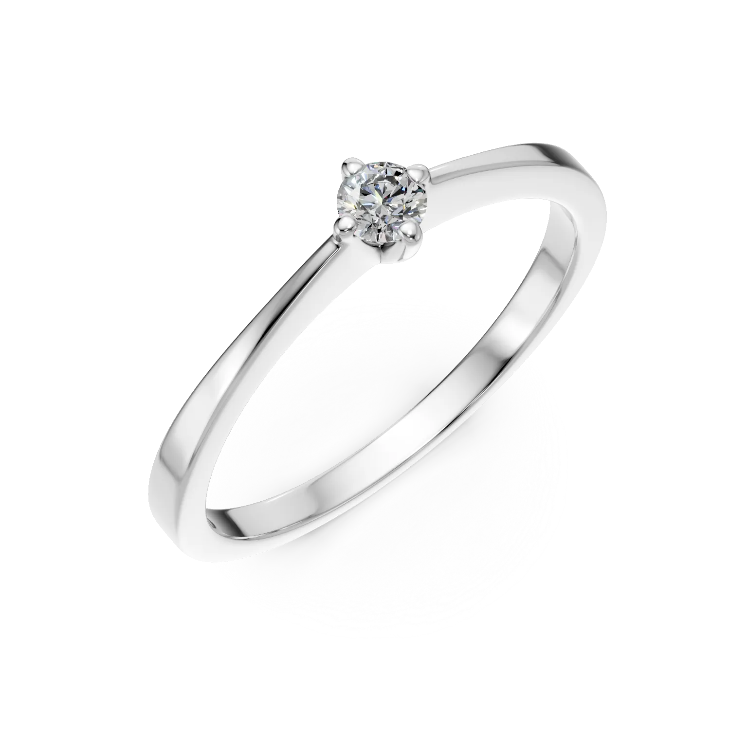 18K white gold engagement ring with a 0.11ct solitaire diamond-163366