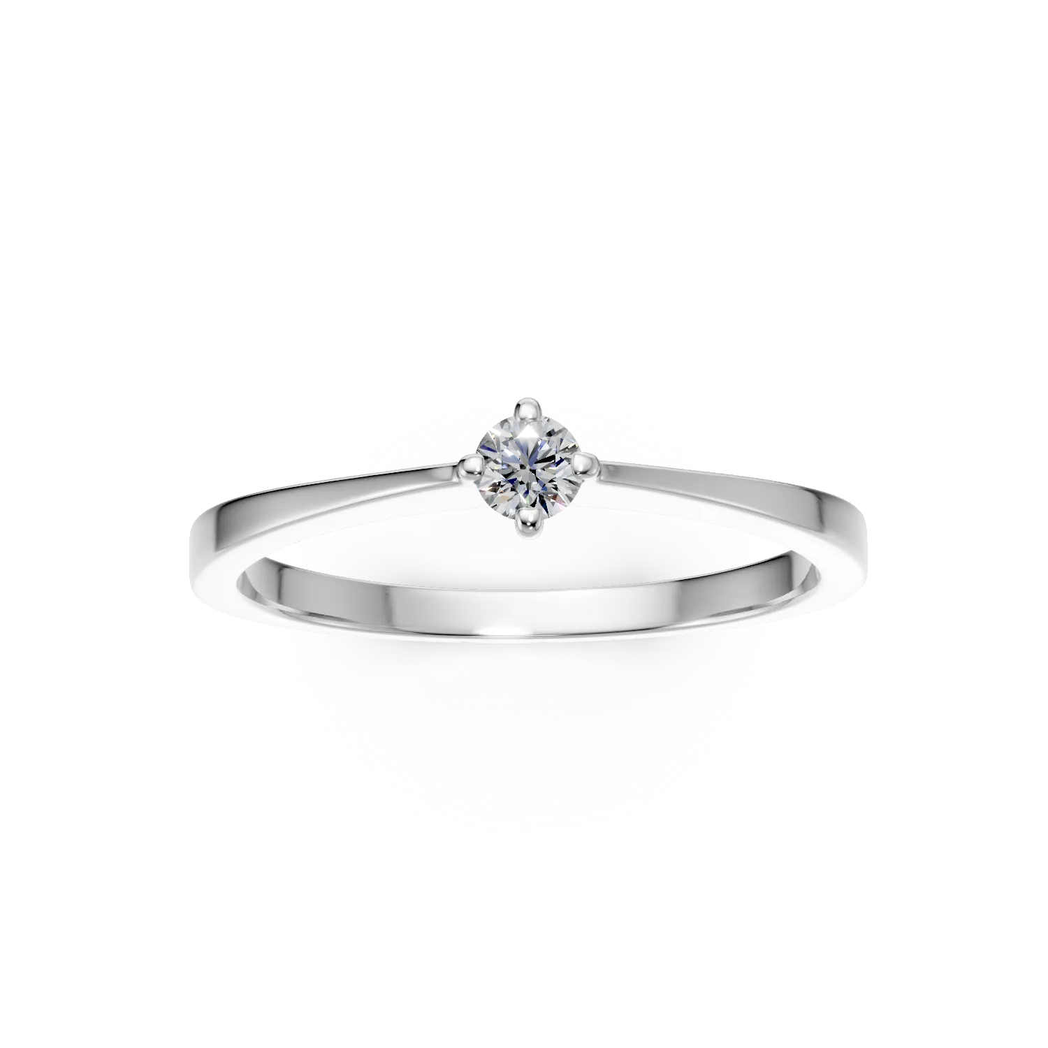 18K white gold engagement ring with a 0.11ct solitaire diamond