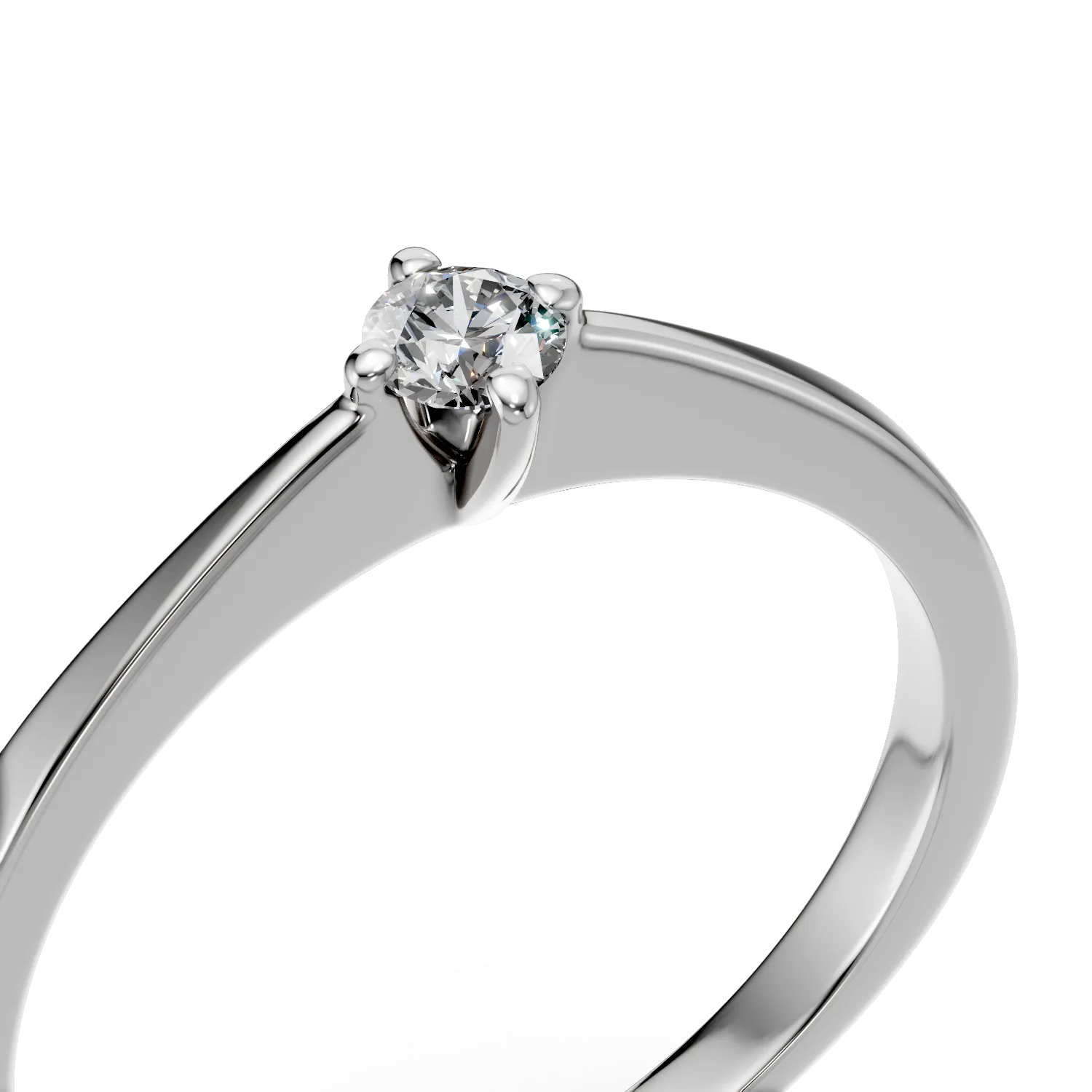 18K white gold engagement ring with a 0.11ct solitaire diamond