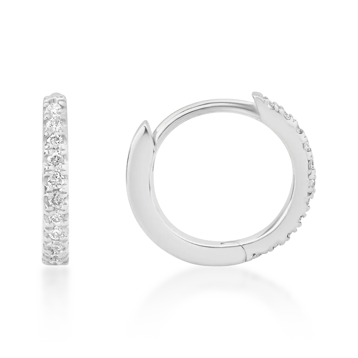 Kolczyki z białego złota z diamentami o masie 0.08ct