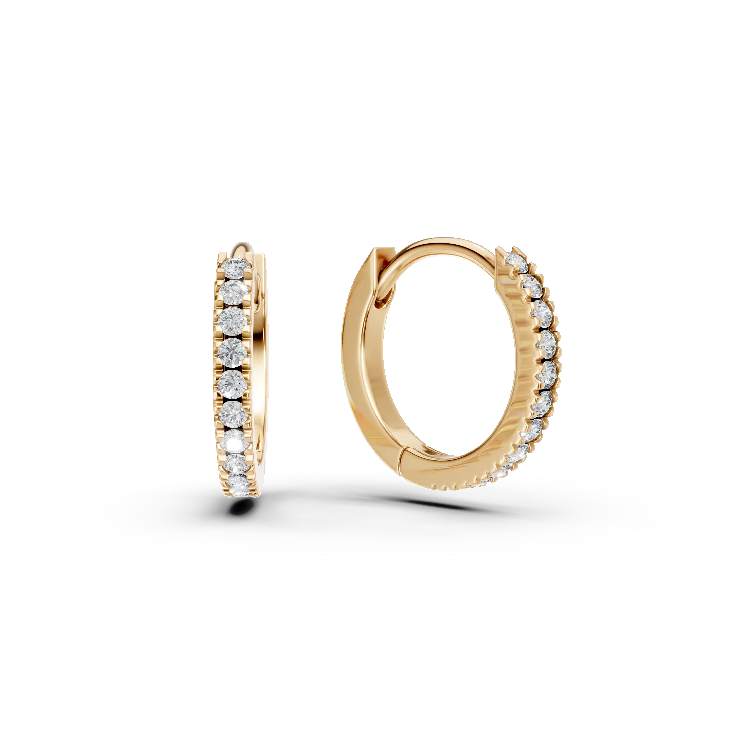 Cercei din aur galben cu diamante de 0.08ct