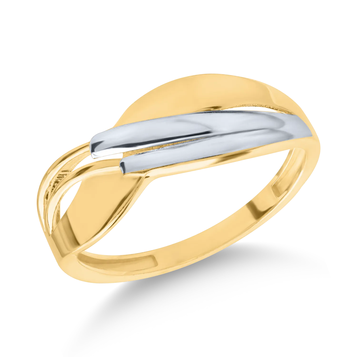 Fehér-sárga arany gyűrű