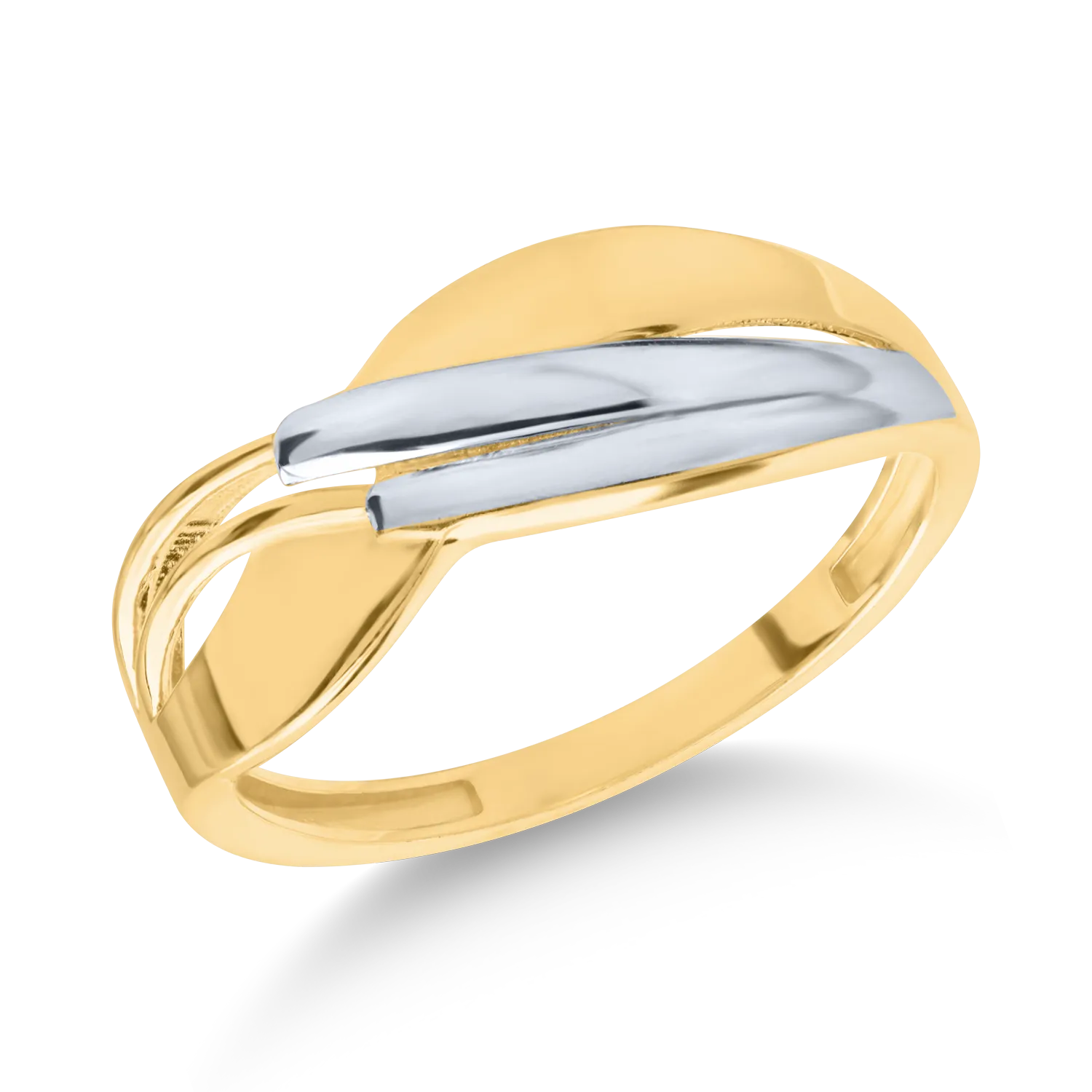 White-yellow gold ring