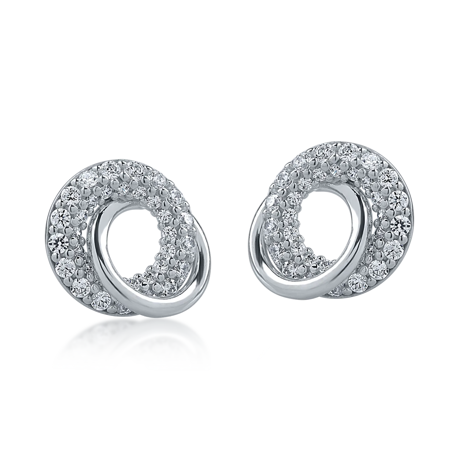 White gold earrings with zirconia-163623