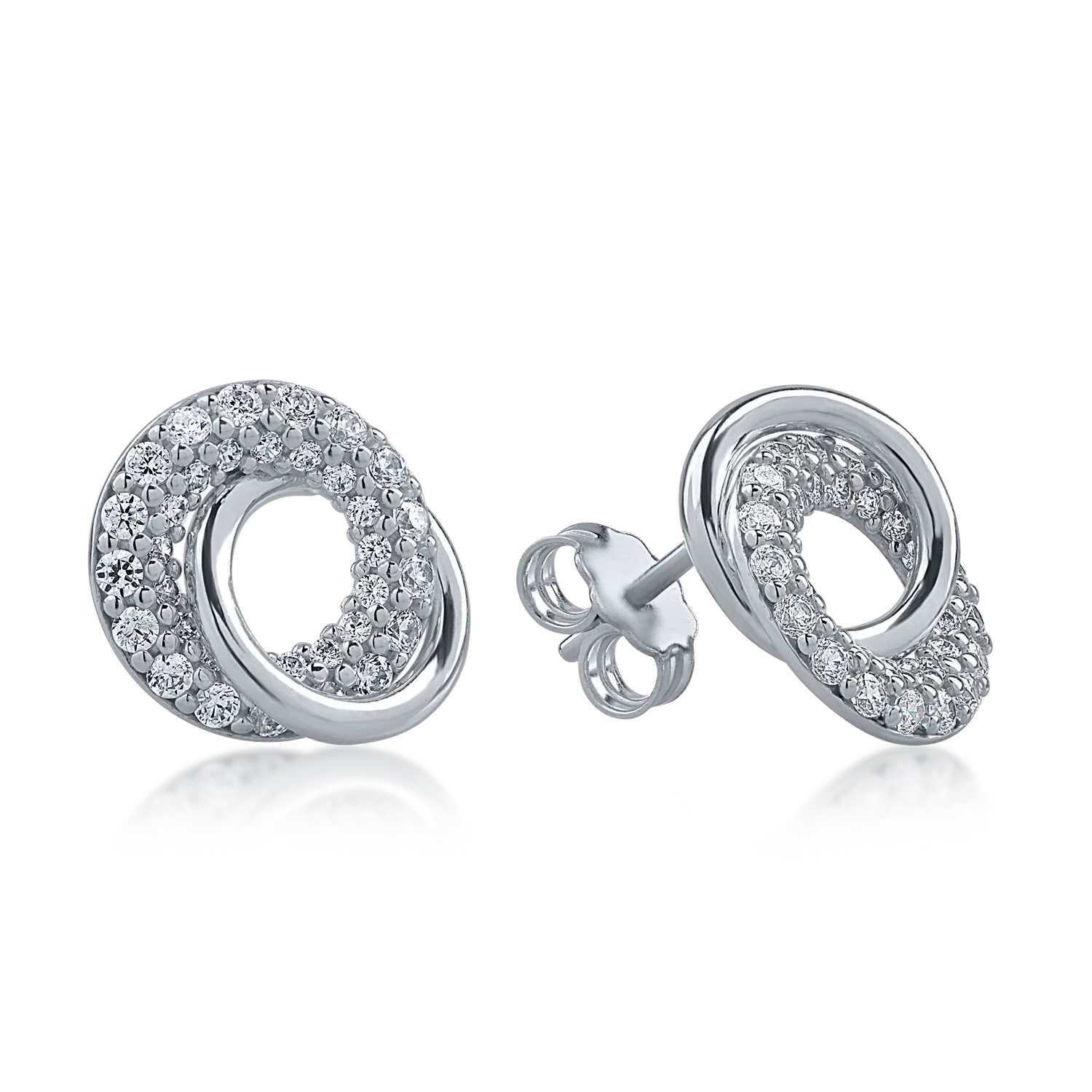 White gold earrings with zirconia