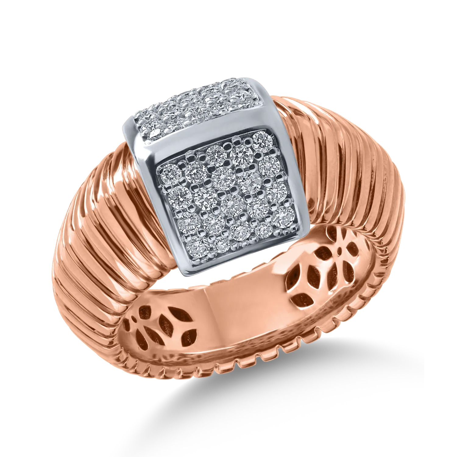 White-rose gold ring with 0.44ct diamonds