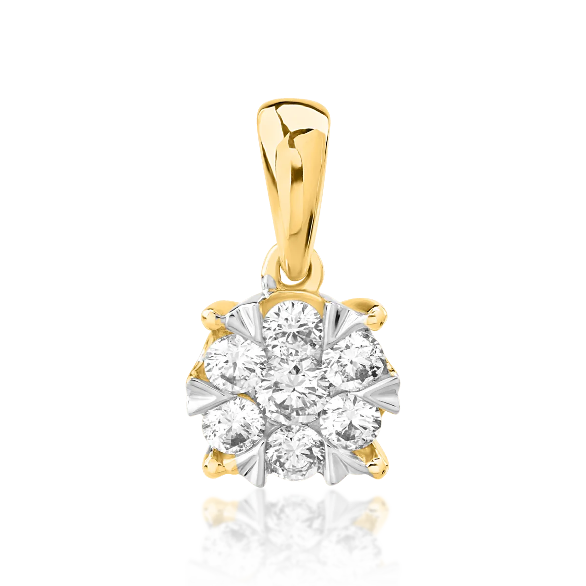 Yellow gold pendant with 0.2ct diamonds